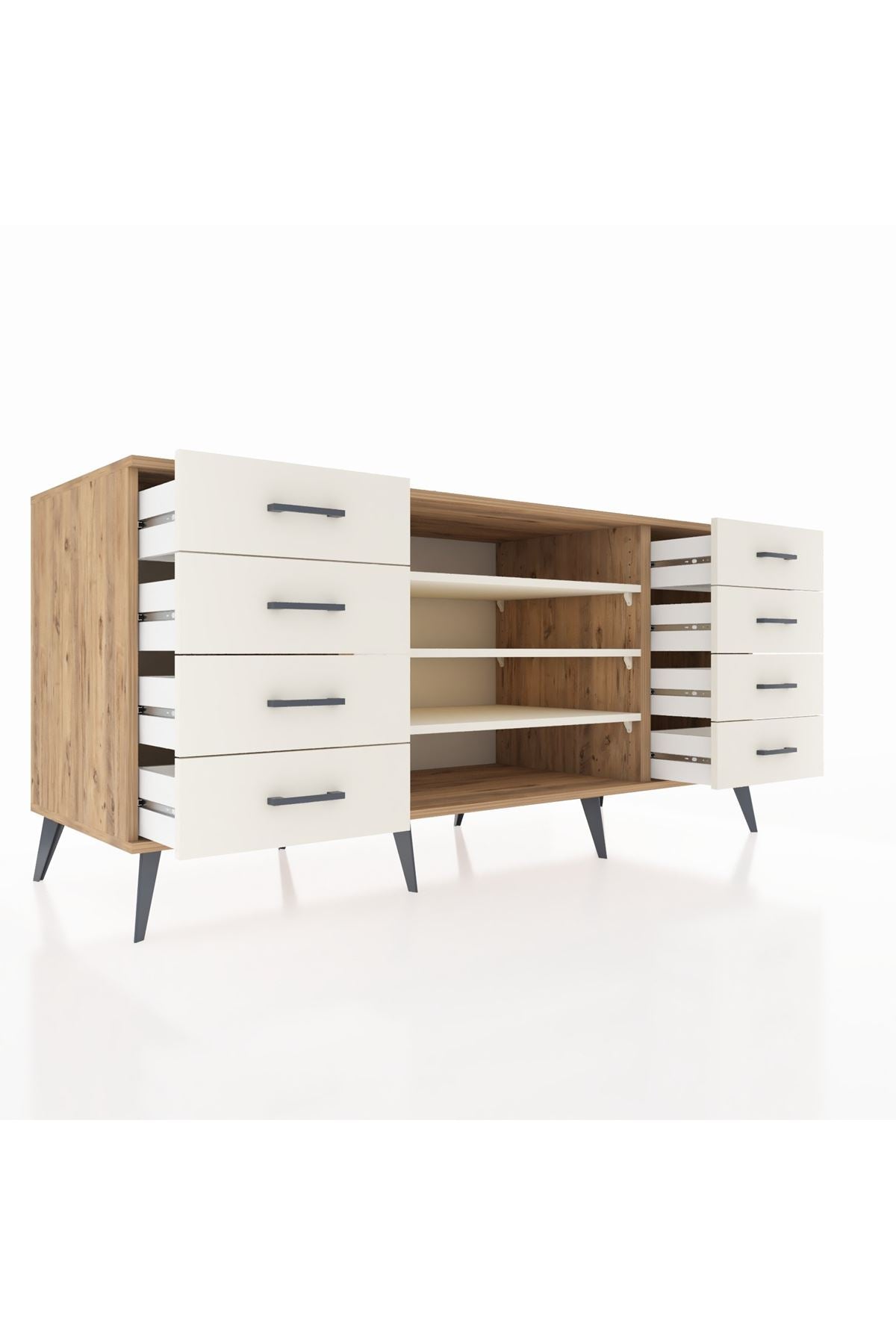 Kronos Konsol 3 Raflı 8 Çekmeceli 176x59x83 - S610M038V22C