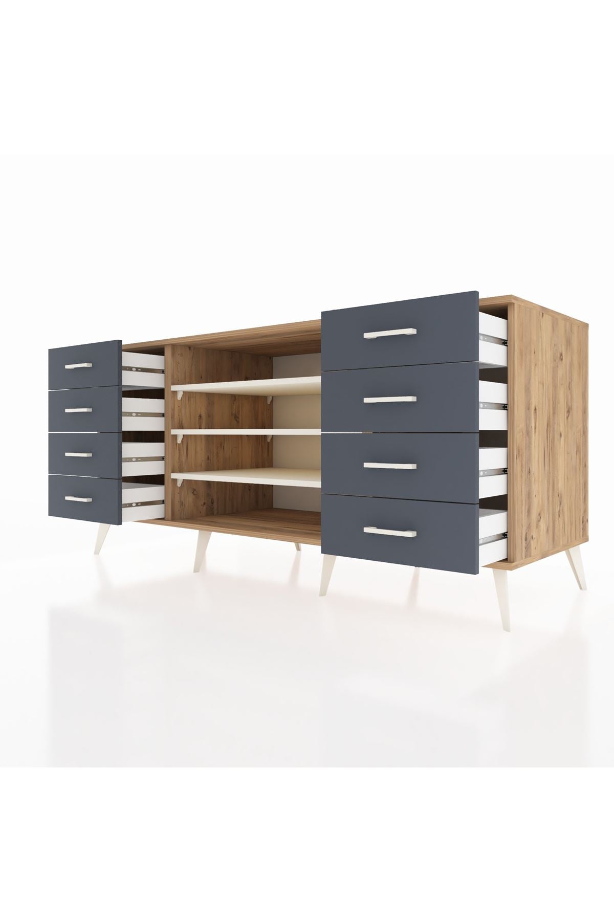Kronos Konsol 3 Raflı 8 Çekmeceli 176x59x83 - S610M038V23C