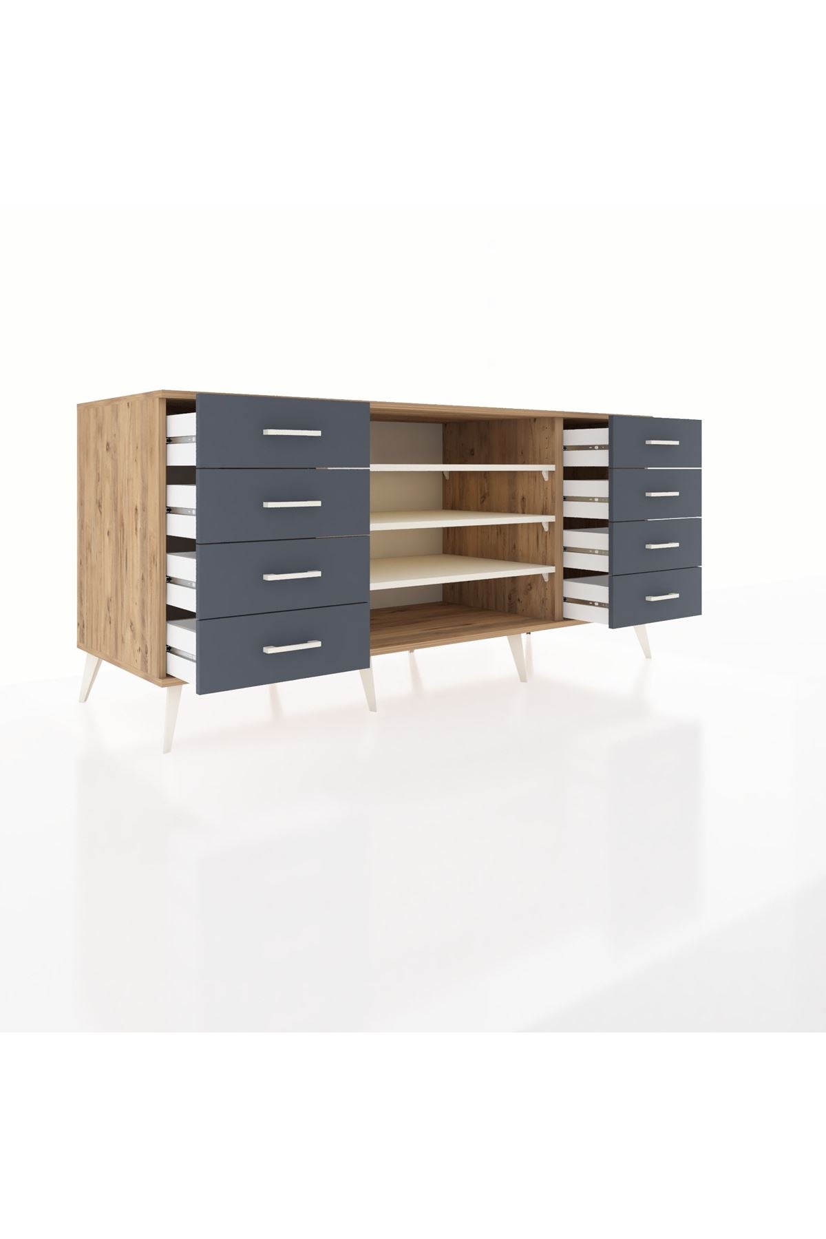 Kronos Konsol 3 Raflı 8 Çekmeceli 176x59x83 - S610M038V23C