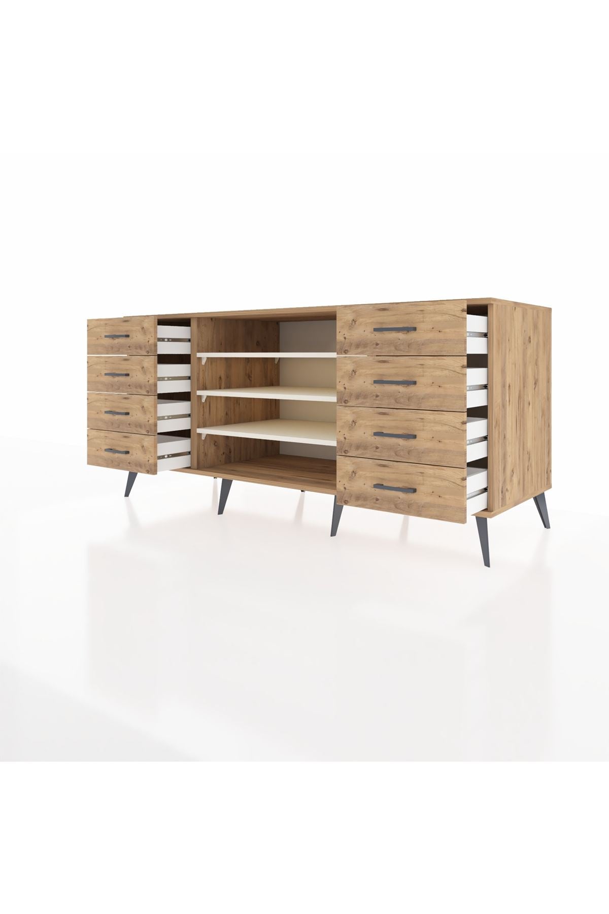 Kronos Konsol 3 Raflı 8 Çekmeceli 176x59x83 - S610M038V24C