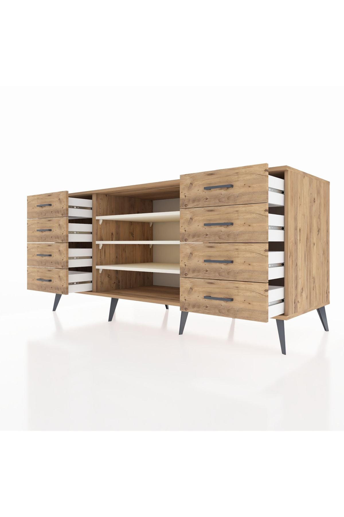 Kronos Konsol 3 Raflı 8 Çekmeceli 176x59x83 - S610M038V24C