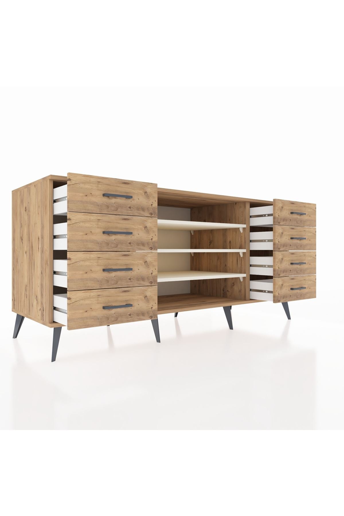 Kronos Konsol 3 Raflı 8 Çekmeceli 176x59x83 - S610M038V24C