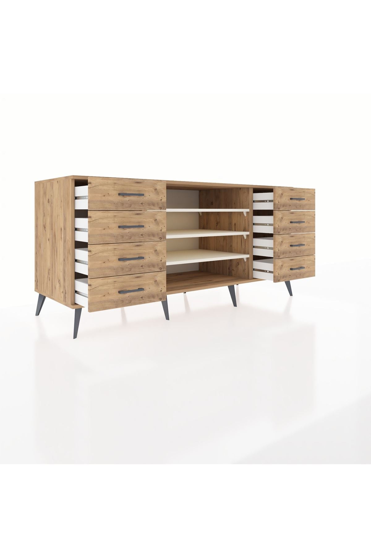Kronos Konsol 3 Raflı 8 Çekmeceli 176x59x83 - S610M038V24C
