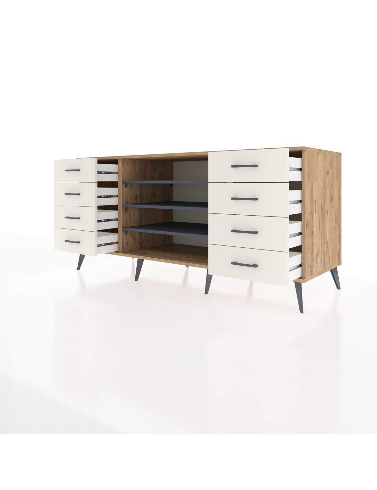 Kronos Konsol 3 Raflı 8 Çekmeceli 176x59x83 - S610M038V25C