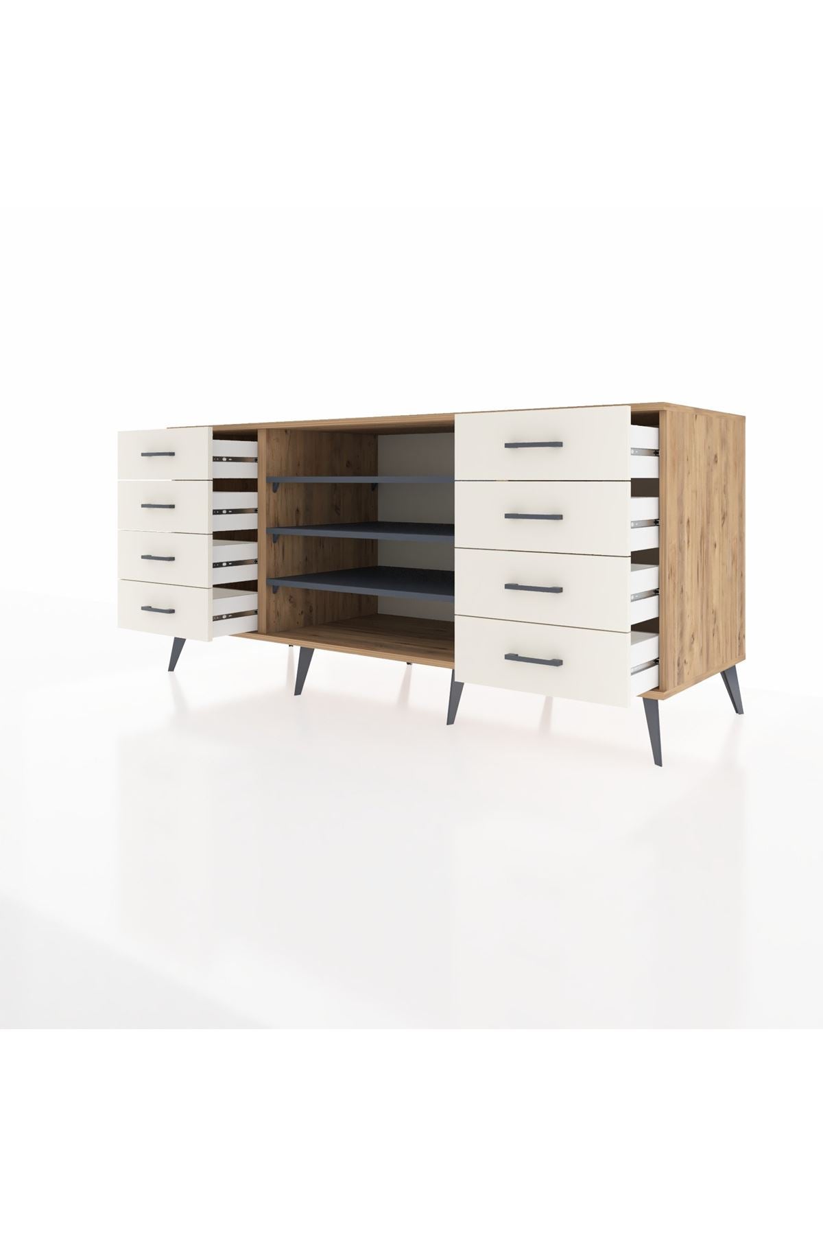 Kronos Konsol 3 Raflı 8 Çekmeceli 176x59x83 - S610M038V25C