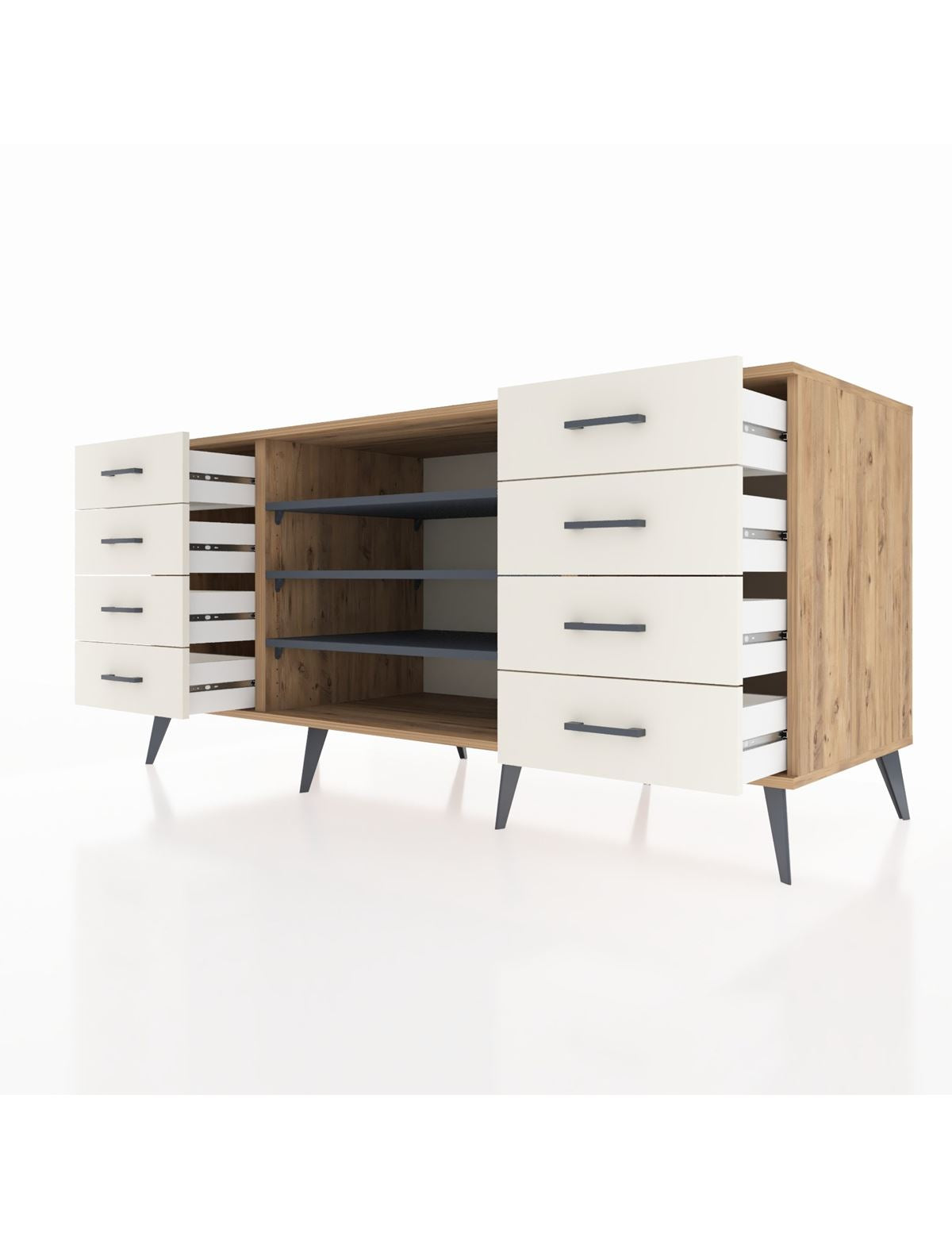 Kronos Konsol 3 Raflı 8 Çekmeceli 176x59x83 - S610M038V25C