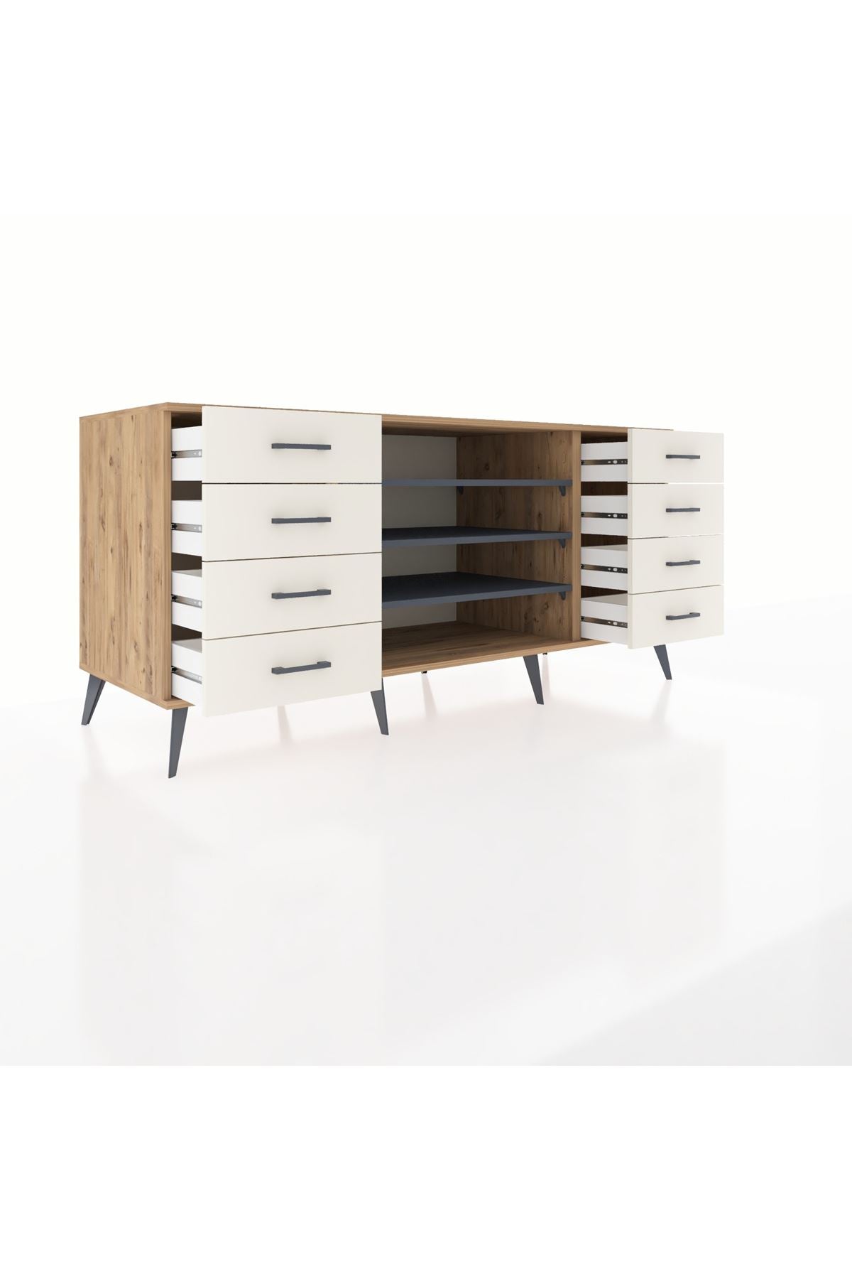Kronos Konsol 3 Raflı 8 Çekmeceli 176x59x83 - S610M038V25C