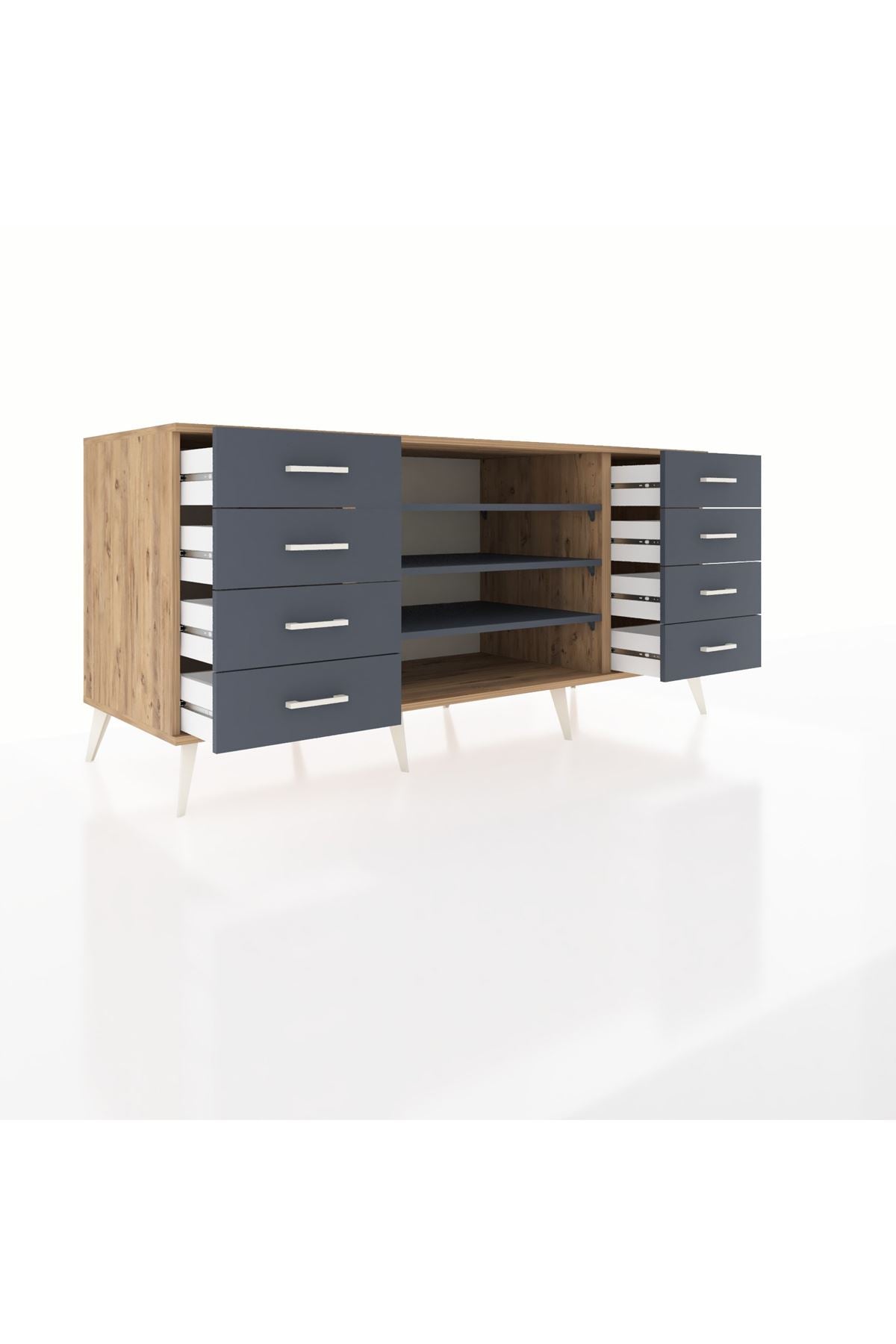 Kronos Konsol 3 Raflı 8 Çekmeceli 176x59x83 - S610M038V26C