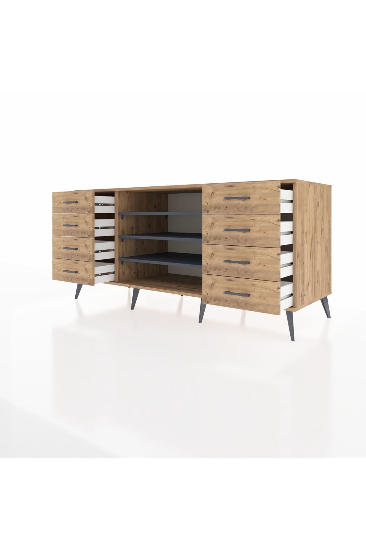 Kronos Konsol 3 Raflı 8 Çekmeceli 176x59x83 - S610M038V27C