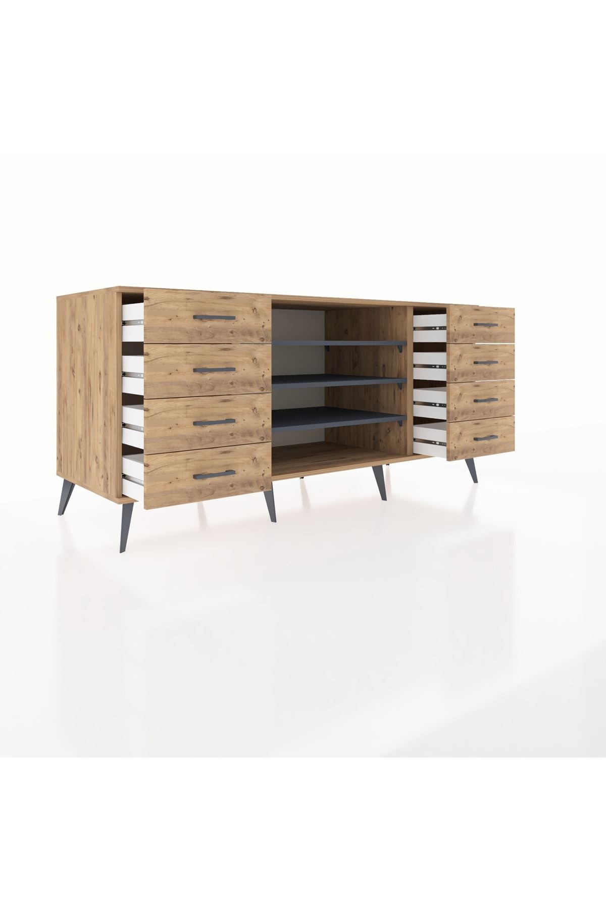 Kronos Konsol 3 Raflı 8 Çekmeceli 176x59x83 - S610M038V27C