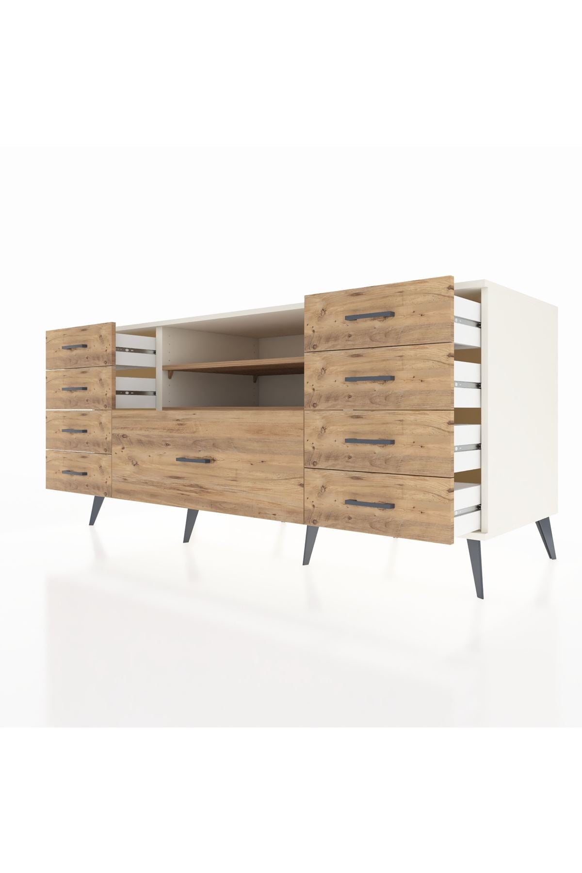 Kronos Konsol 2 Raflı 9 Çekmeceli 176x59x83 - S610M039V03C