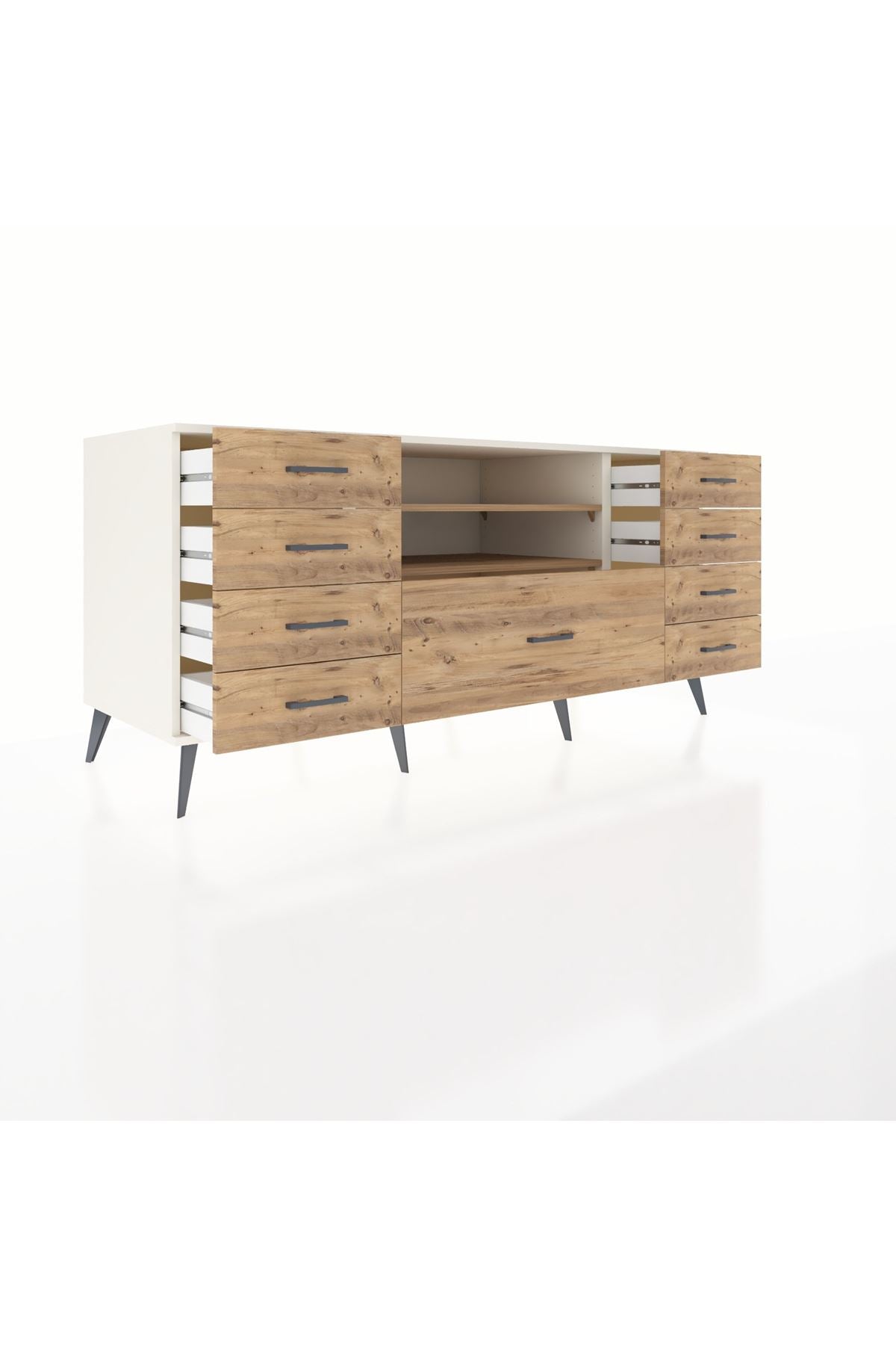 Kronos Konsol 2 Raflı 9 Çekmeceli 176x59x83 - S610M039V03C