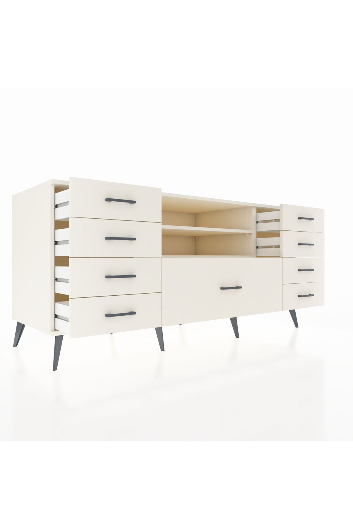 Kronos Konsol 2 Raflı 9 Çekmeceli 176x59x83 - S610M039V04C