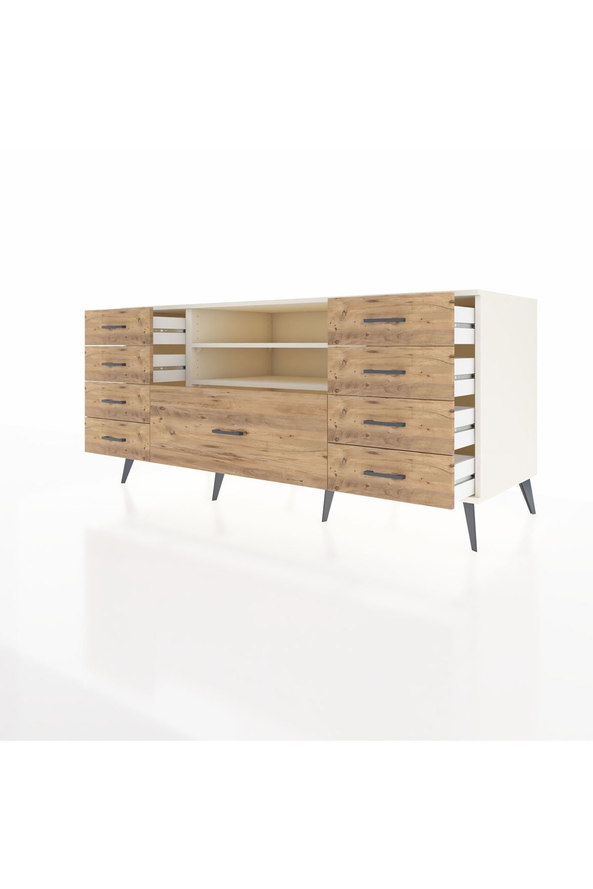 Kronos Konsol 2 Raflı 9 Çekmeceli 176x59x83 - S610M039V06C