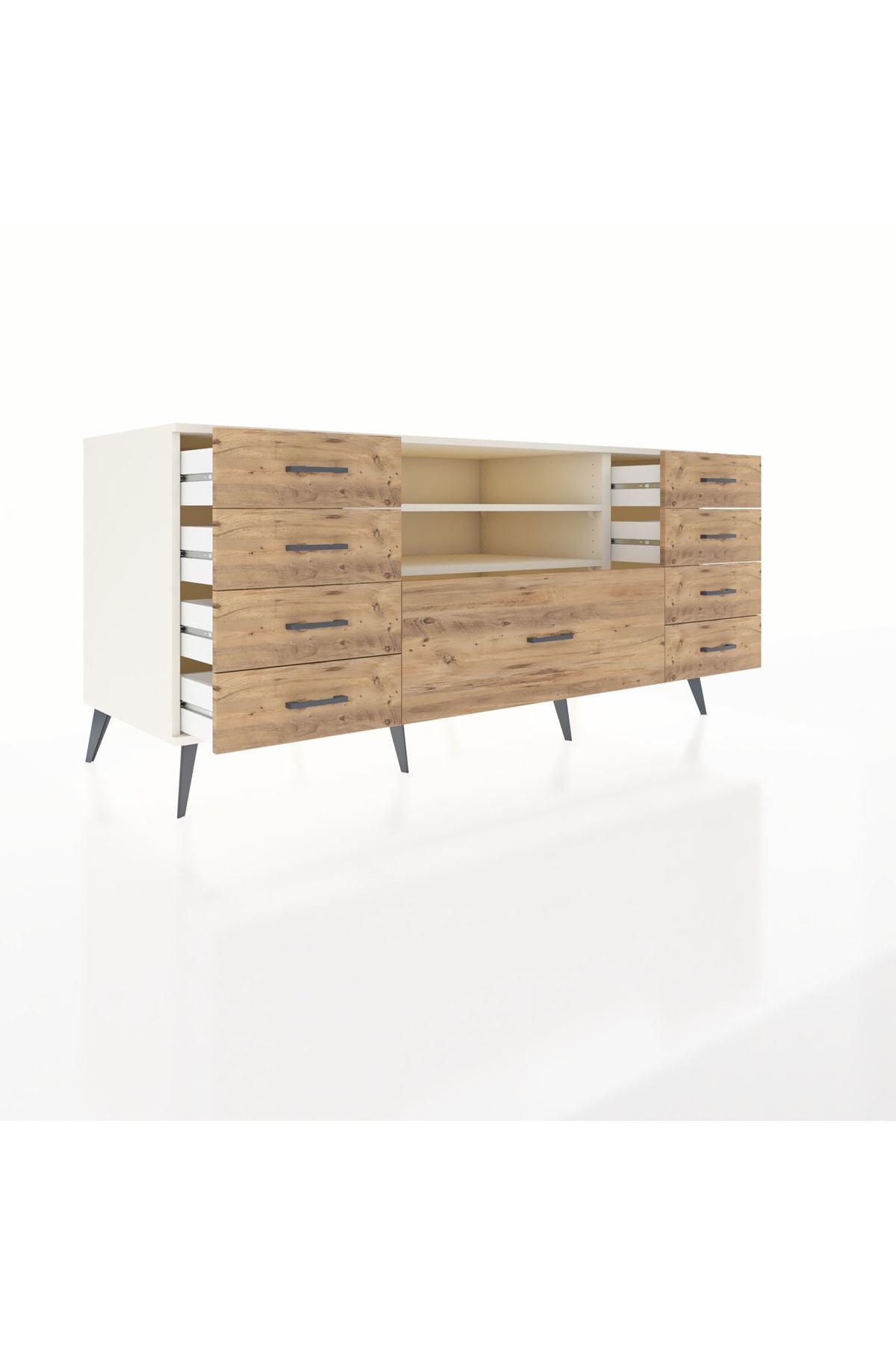 Kronos Konsol 2 Raflı 9 Çekmeceli 176x59x83 - S610M039V06C