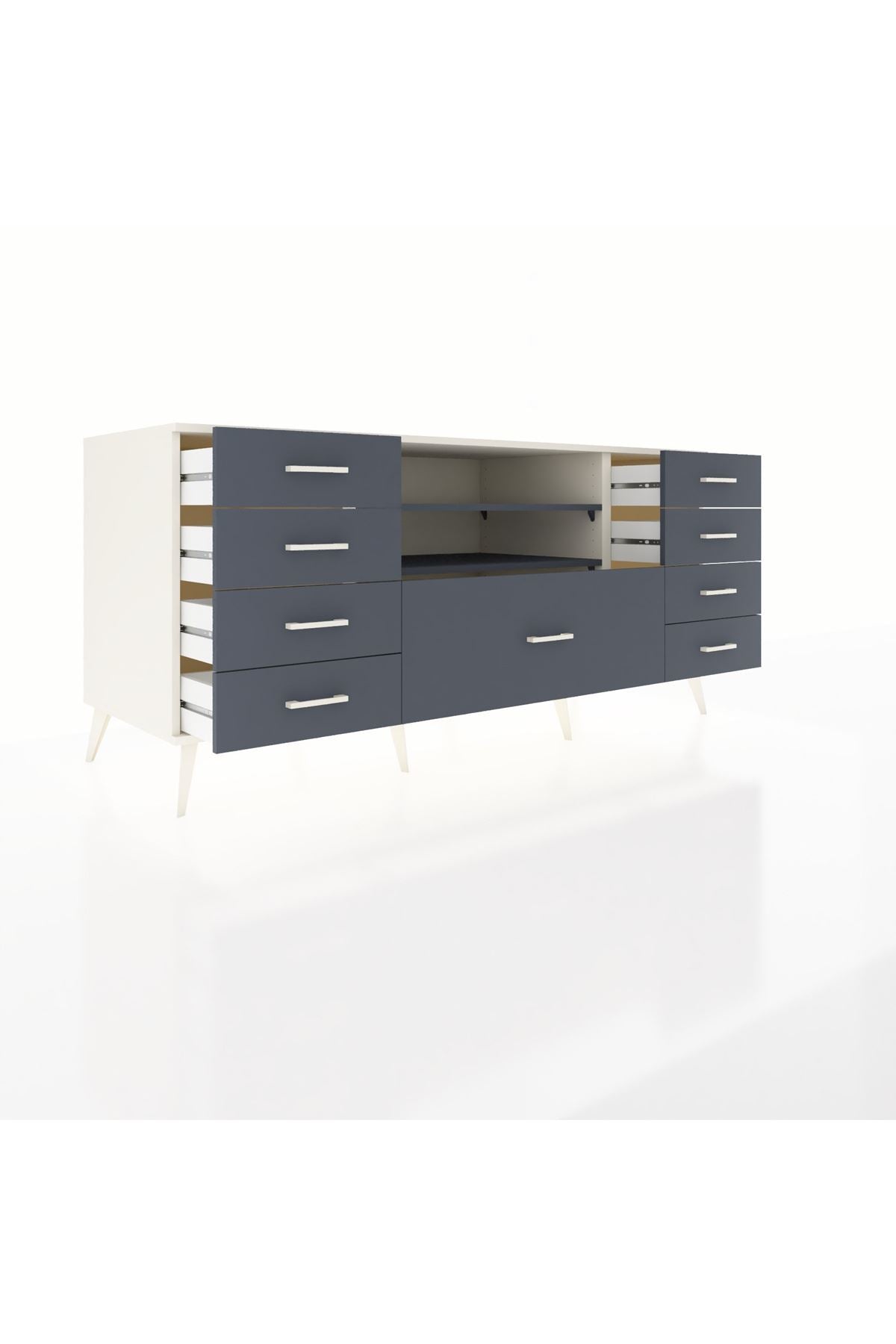 Kronos Konsol 2 Raflı 9 Çekmeceli 176x59x83 - S610M039V08C