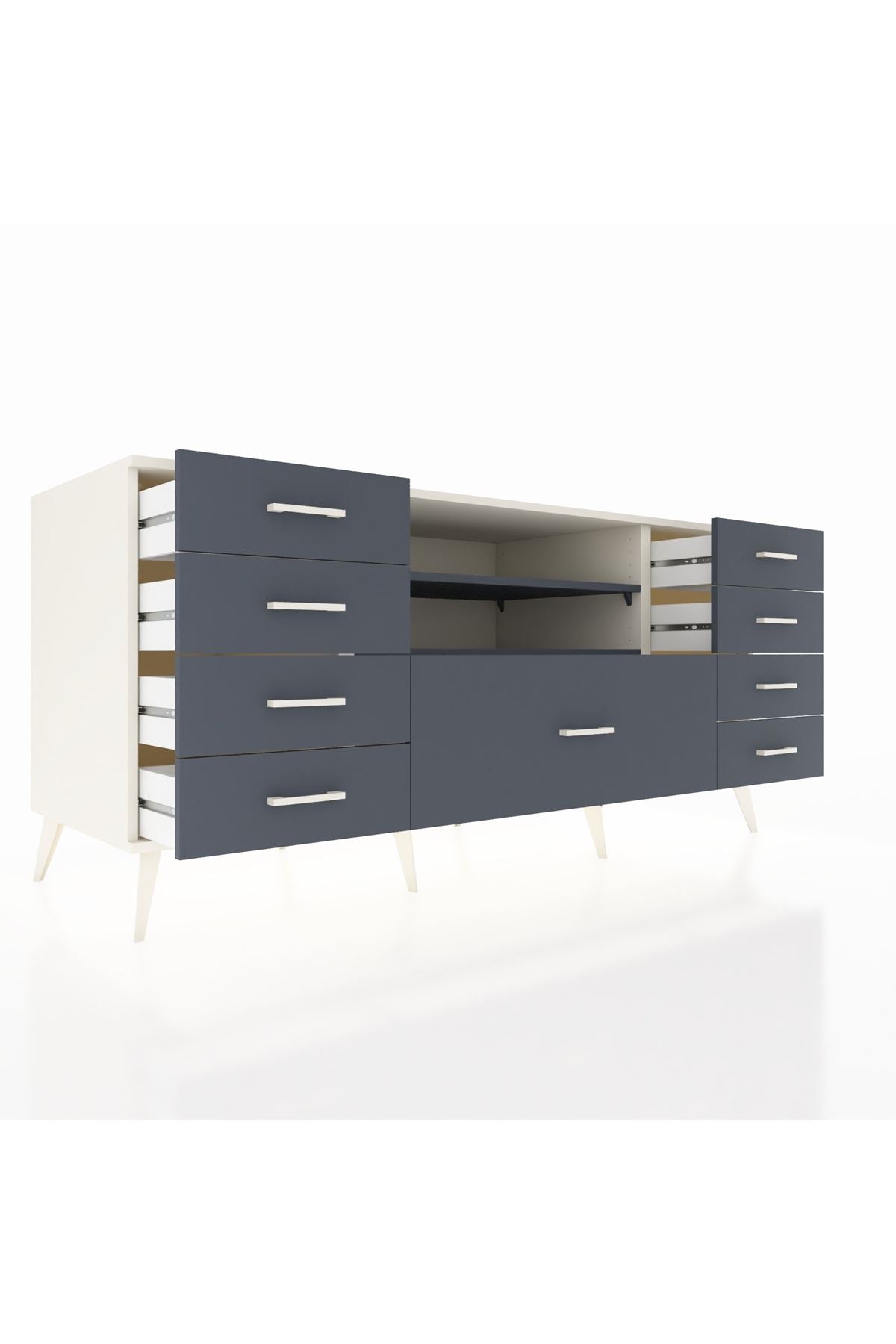 Kronos Konsol 2 Raflı 9 Çekmeceli 176x59x83 - S610M039V08C