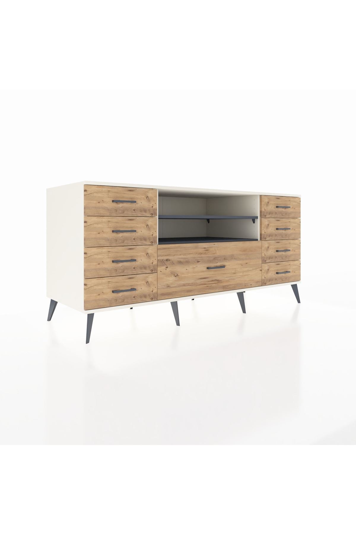 Kronos Konsol 2 Raflı 9 Çekmeceli 176x59x83 - S610M039V09C
