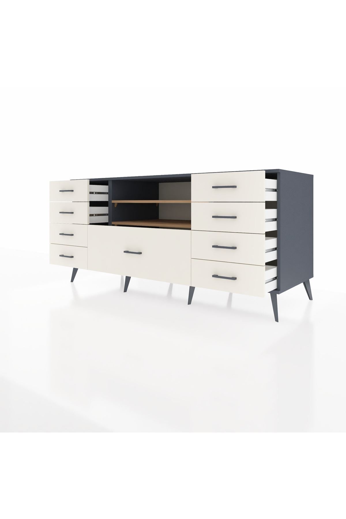 Kronos Konsol 2 Raflı 9 Çekmeceli 176x59x83 - S610M039V10C