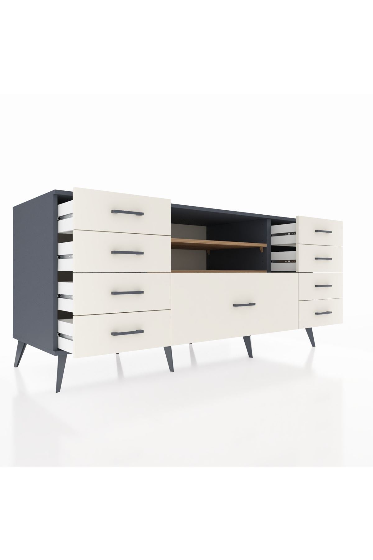 Kronos Konsol 2 Raflı 9 Çekmeceli 176x59x83 - S610M039V10C