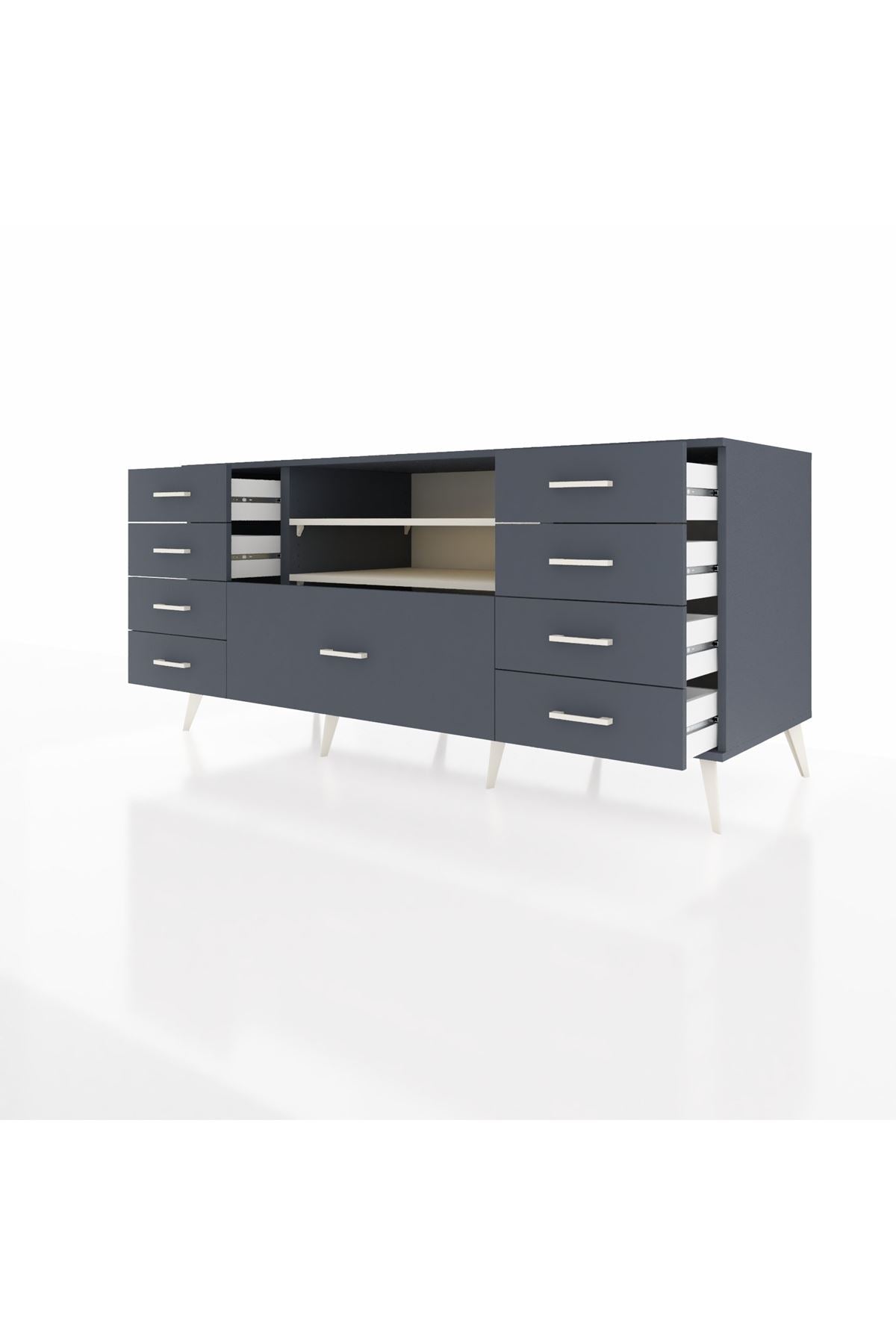Kronos Konsol 2 Raflı 9 Çekmeceli 176x59x83 - S610M039V14C