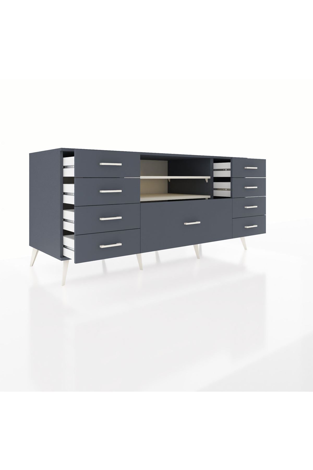 Kronos Konsol 2 Raflı 9 Çekmeceli 176x59x83 - S610M039V14C