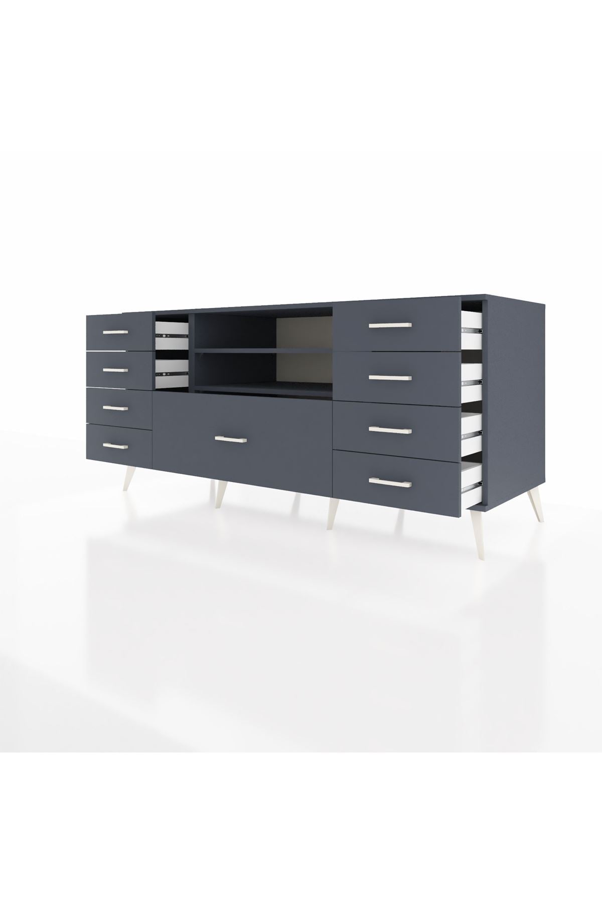 Kronos Konsol 2 Raflı 9 Çekmeceli 176x59x83 - S610M039V17C