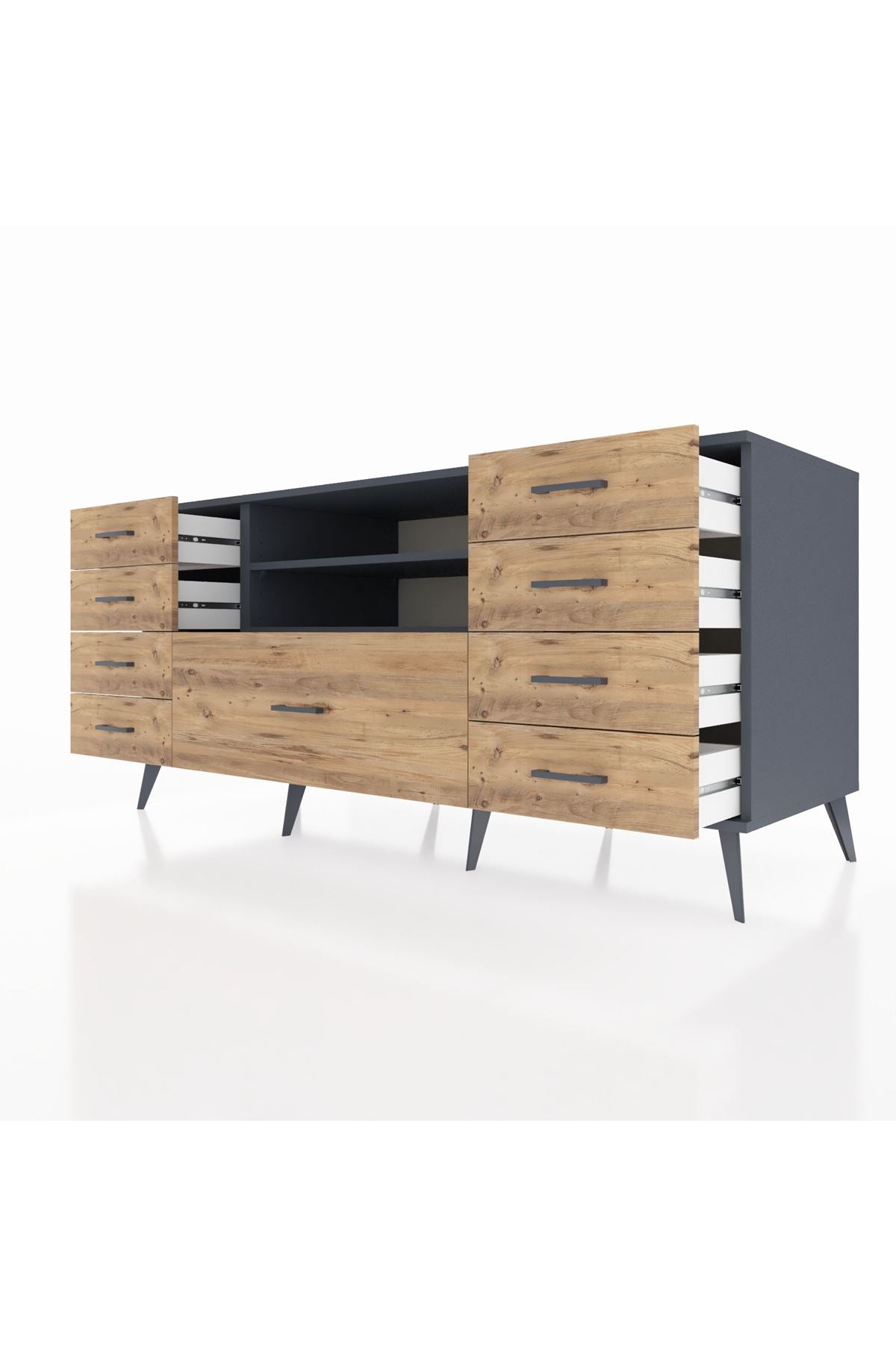 Kronos Konsol 2 Raflı 9 Çekmeceli 176x59x83 - S610M039V18C