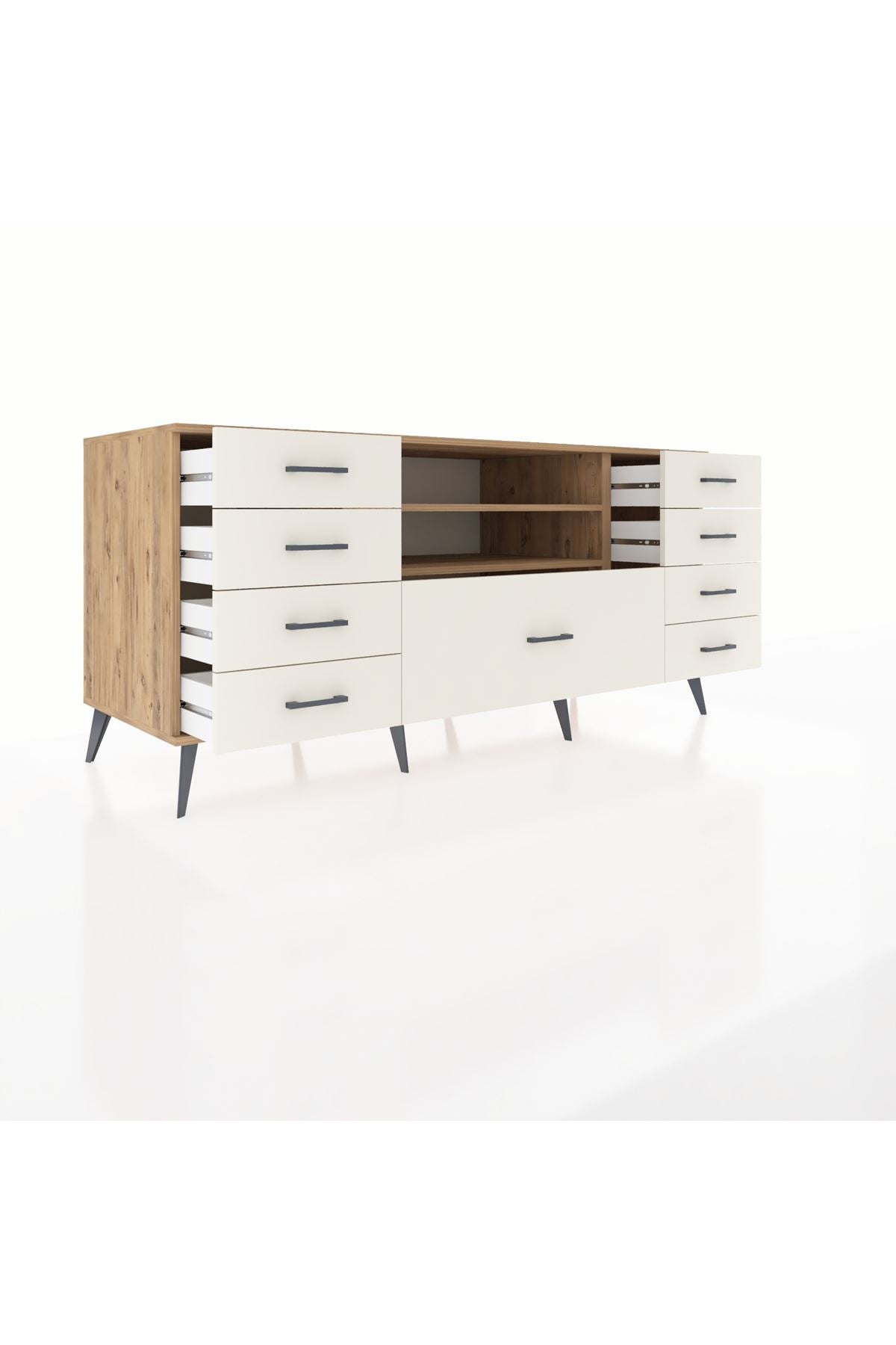 Kronos Konsol 2 Raflı 9 Çekmeceli 176x59x83 - S610M039V19C