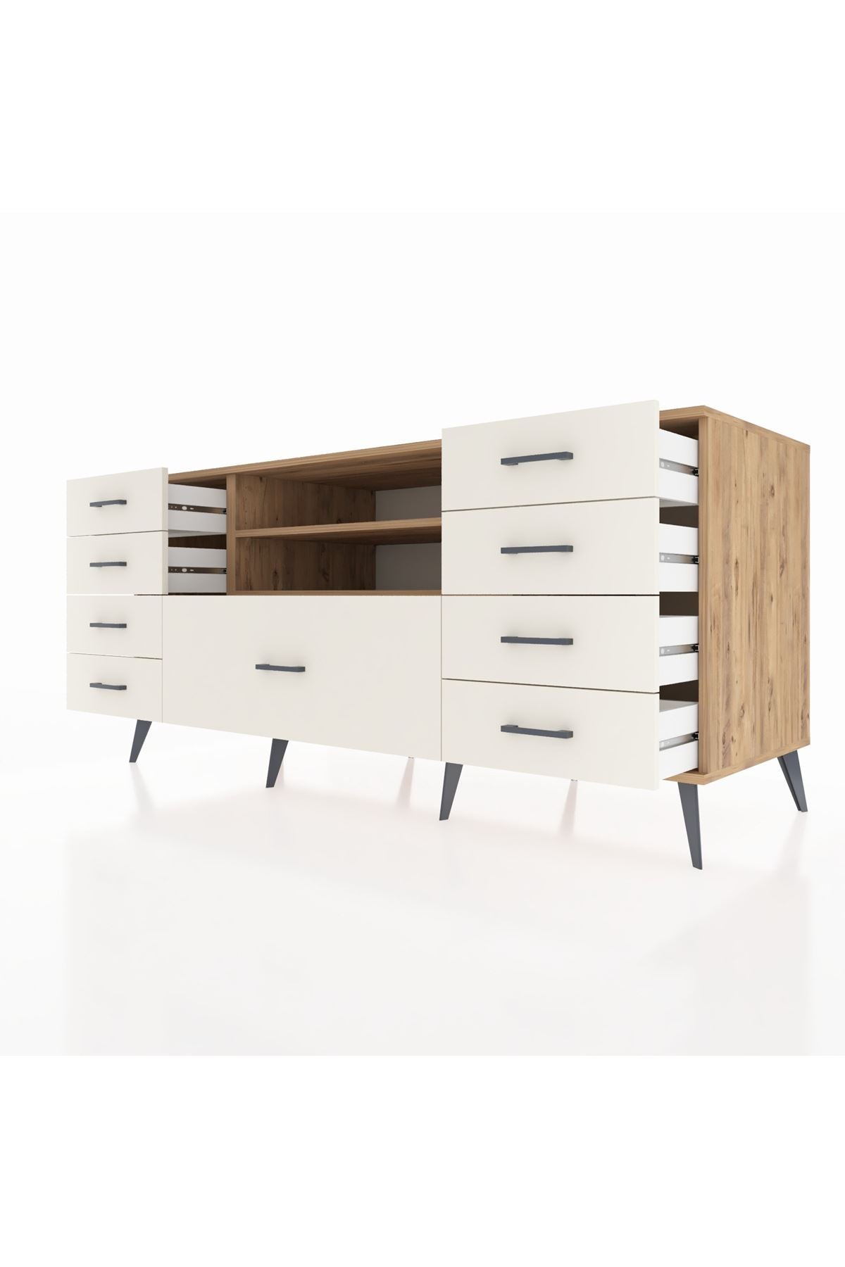 Kronos Konsol 2 Raflı 9 Çekmeceli 176x59x83 - S610M039V19C