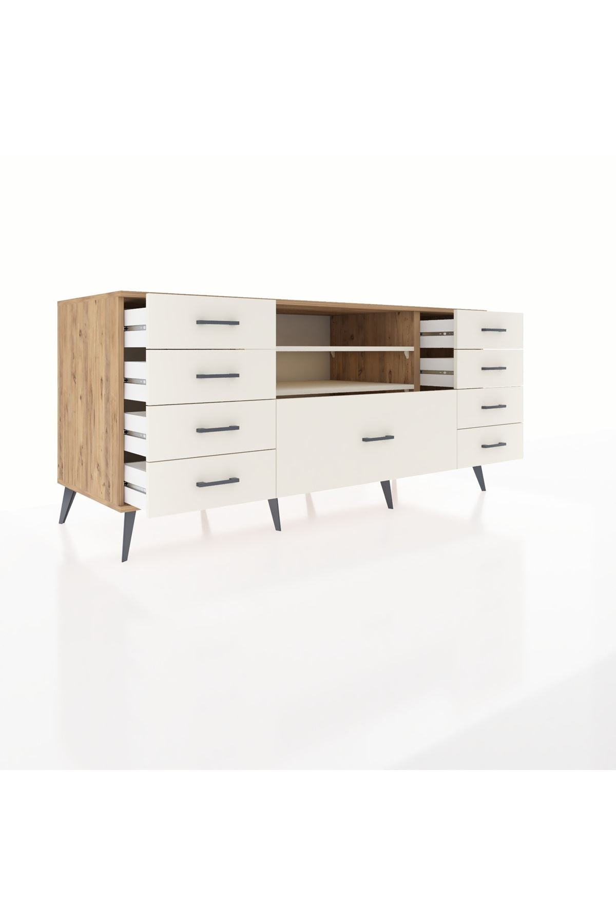 Kronos Konsol 2 Raflı 9 Çekmeceli 176x59x83 - S610M039V22C