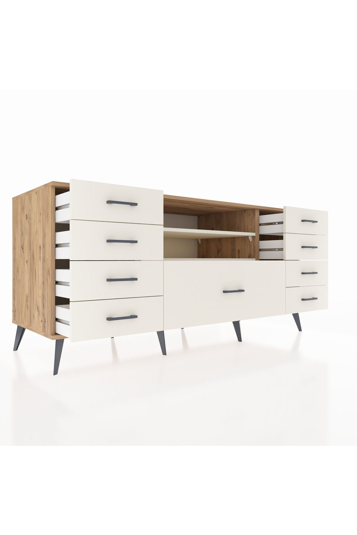 Kronos Konsol 2 Raflı 9 Çekmeceli 176x59x83 - S610M039V22C