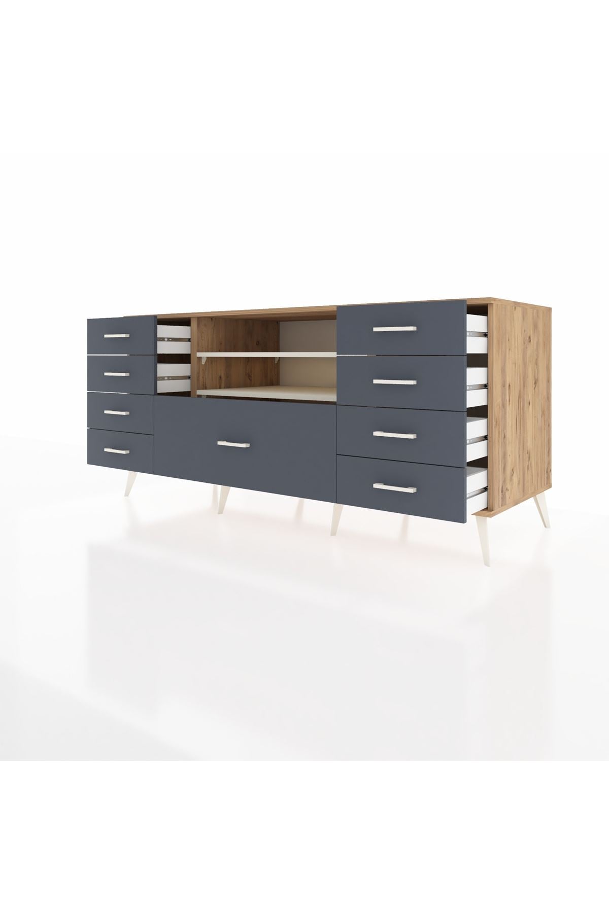 Kronos Konsol 2 Raflı 9 Çekmeceli 176x59x83 - S610M039V23C