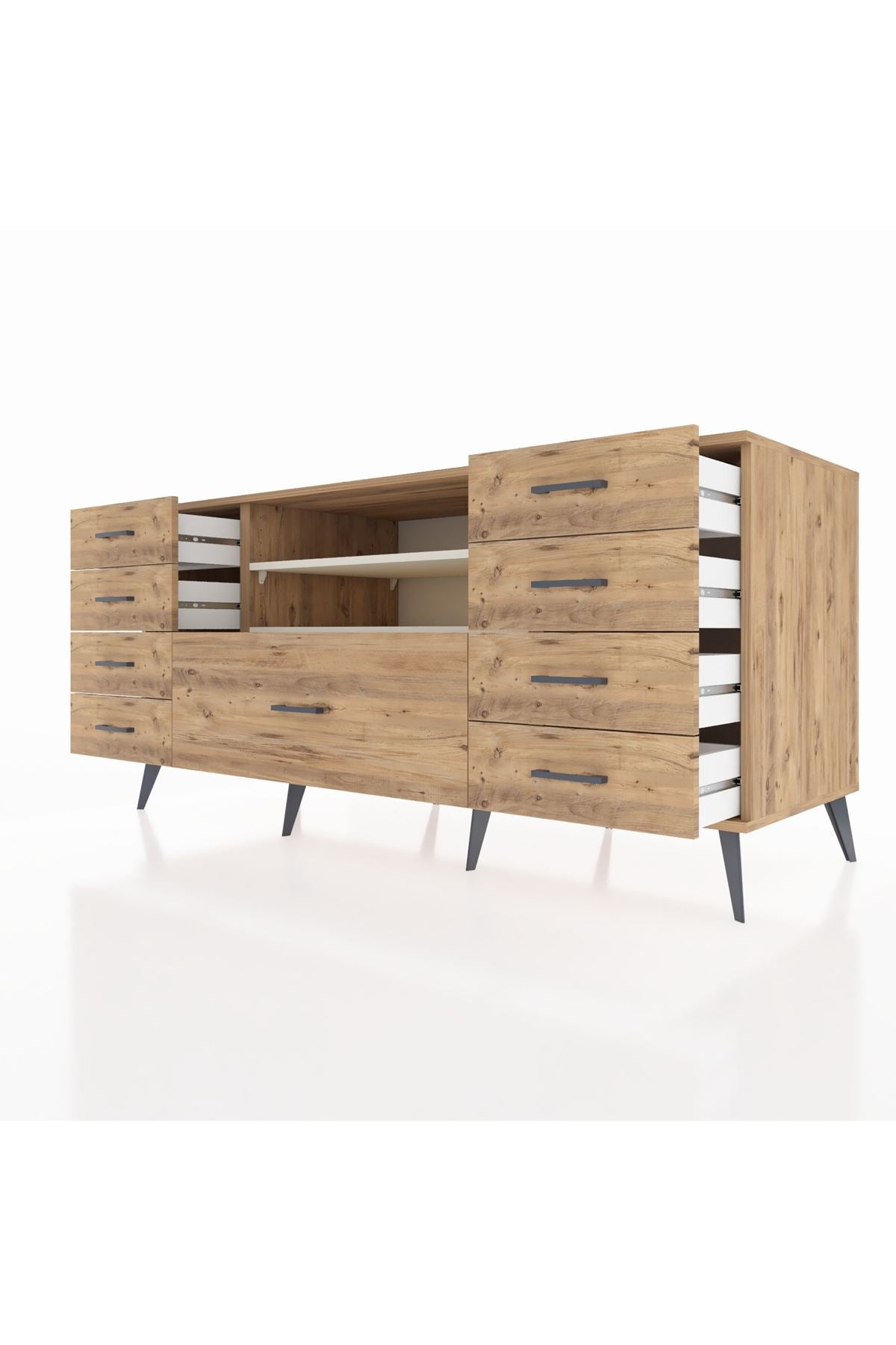 Kronos Konsol 2 Raflı 9 Çekmeceli 176x59x83 - S610M039V24C