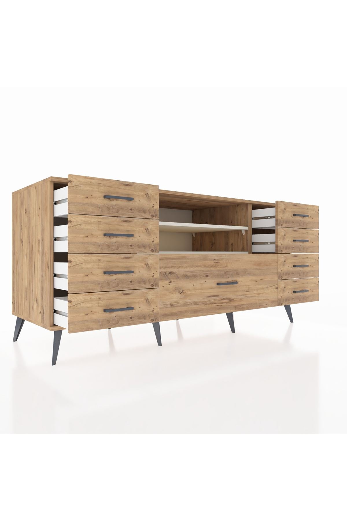 Kronos Konsol 2 Raflı 9 Çekmeceli 176x59x83 - S610M039V24C