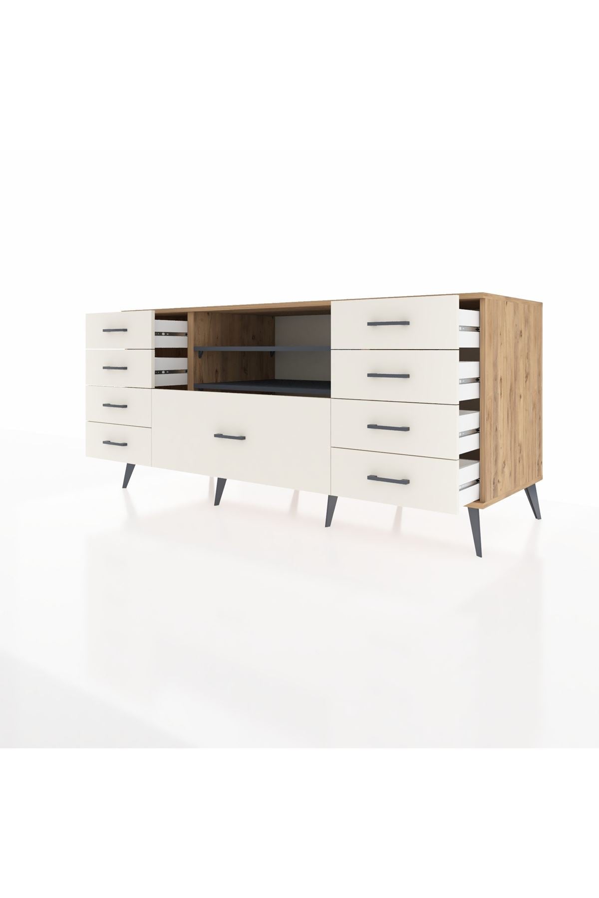 Kronos Konsol 2 Raflı 9 Çekmeceli 176x59x83 - S610M039V25C