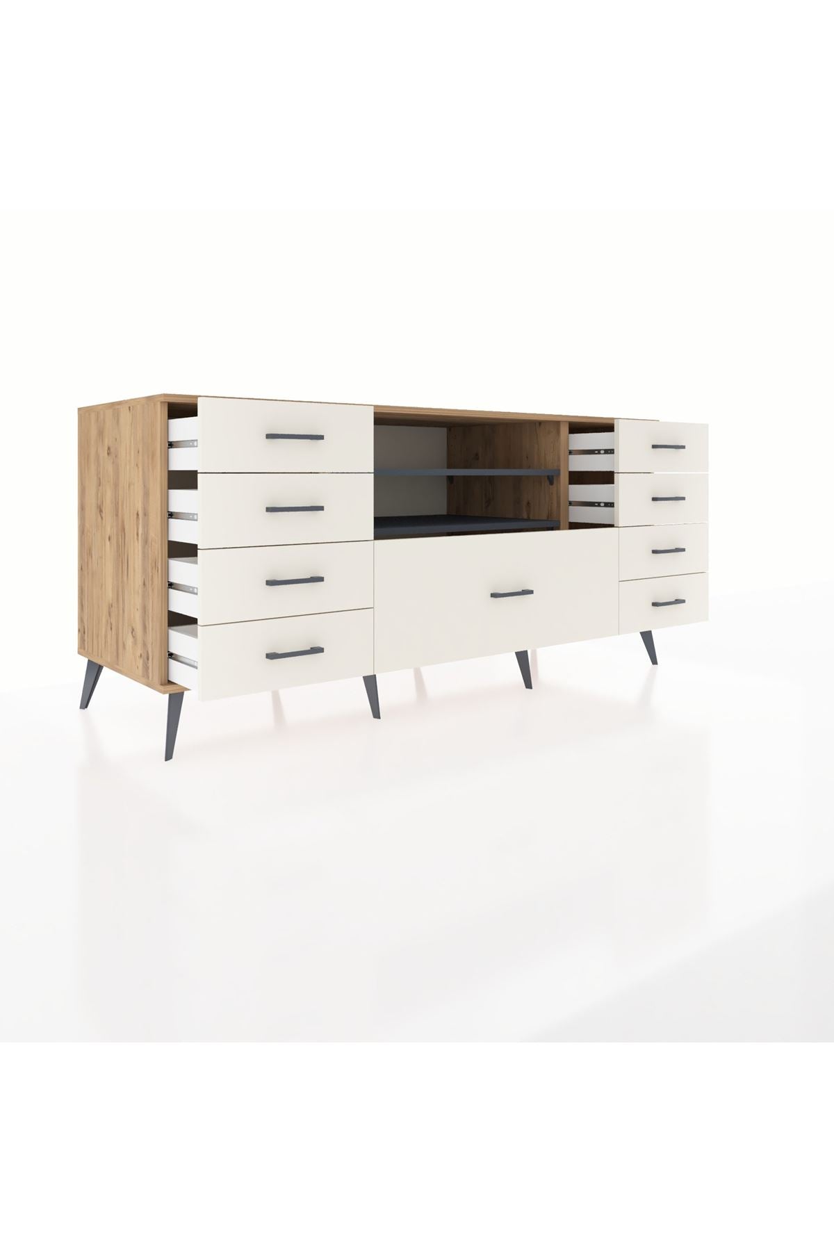 Kronos Konsol 2 Raflı 9 Çekmeceli 176x59x83 - S610M039V25C