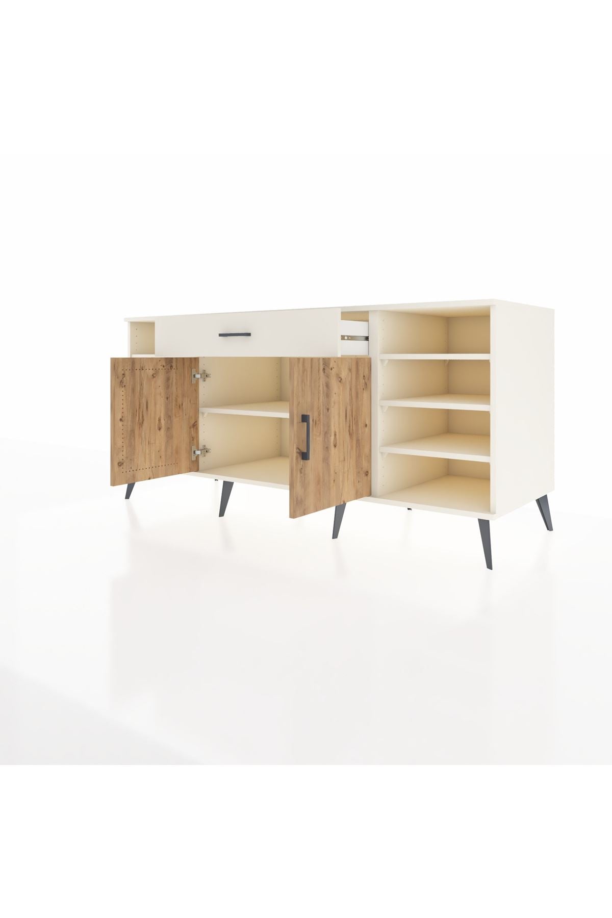 Kronos Konsol 7 Raflı Tek Çekmeceli 2 Kapaklı 176x59x83 - S610M043V01C