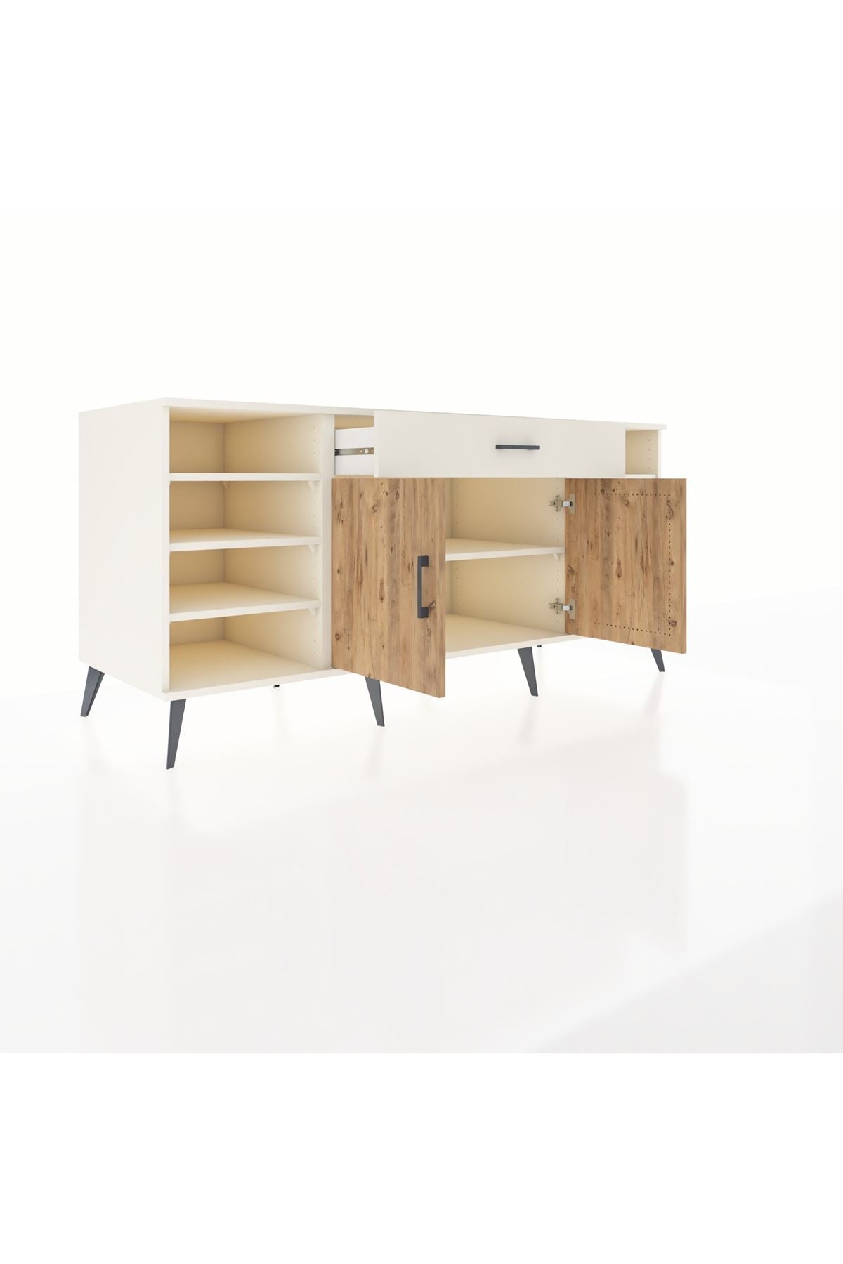 Kronos Konsol 7 Raflı Tek Çekmeceli 2 Kapaklı 176x59x83 - S610M043V01C