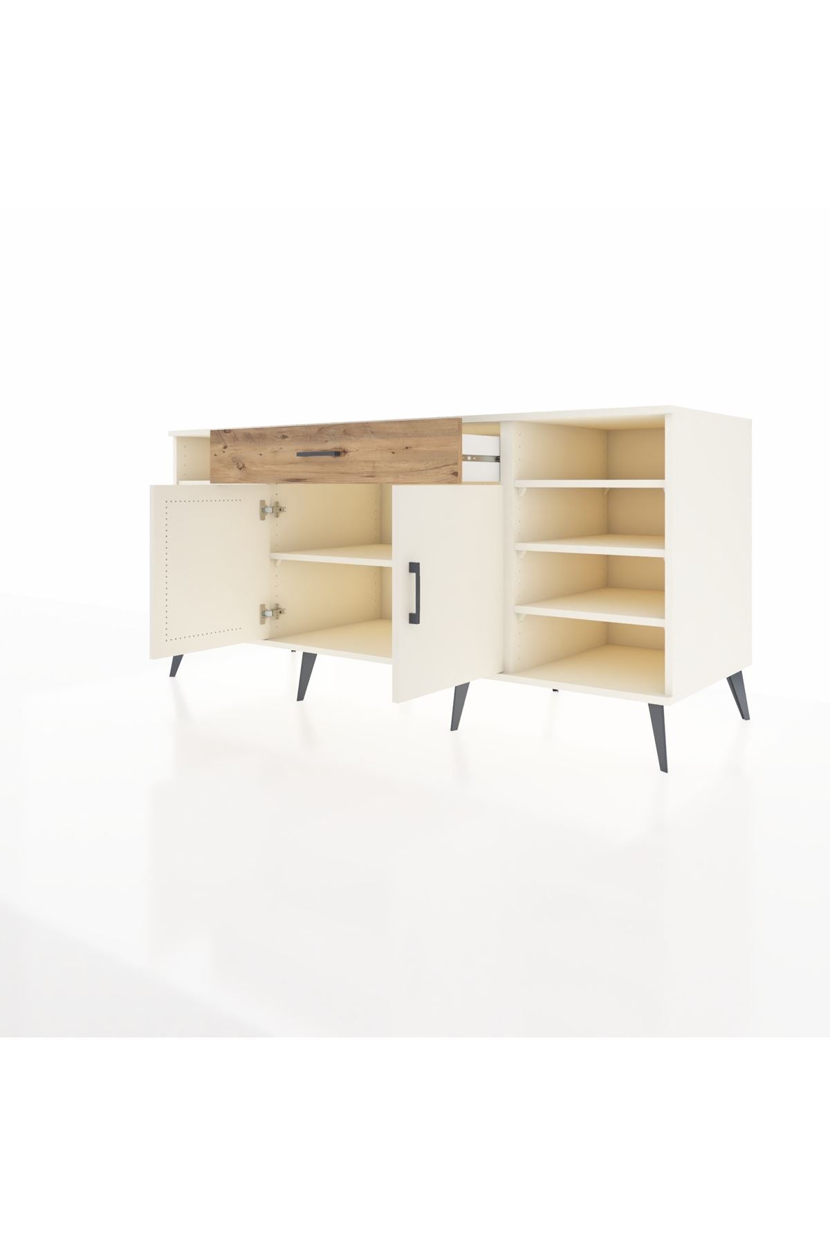 Kronos Konsol 7 Raflı Tek Çekmeceli 2 Kapaklı 176x59x83 - S610M043V06C