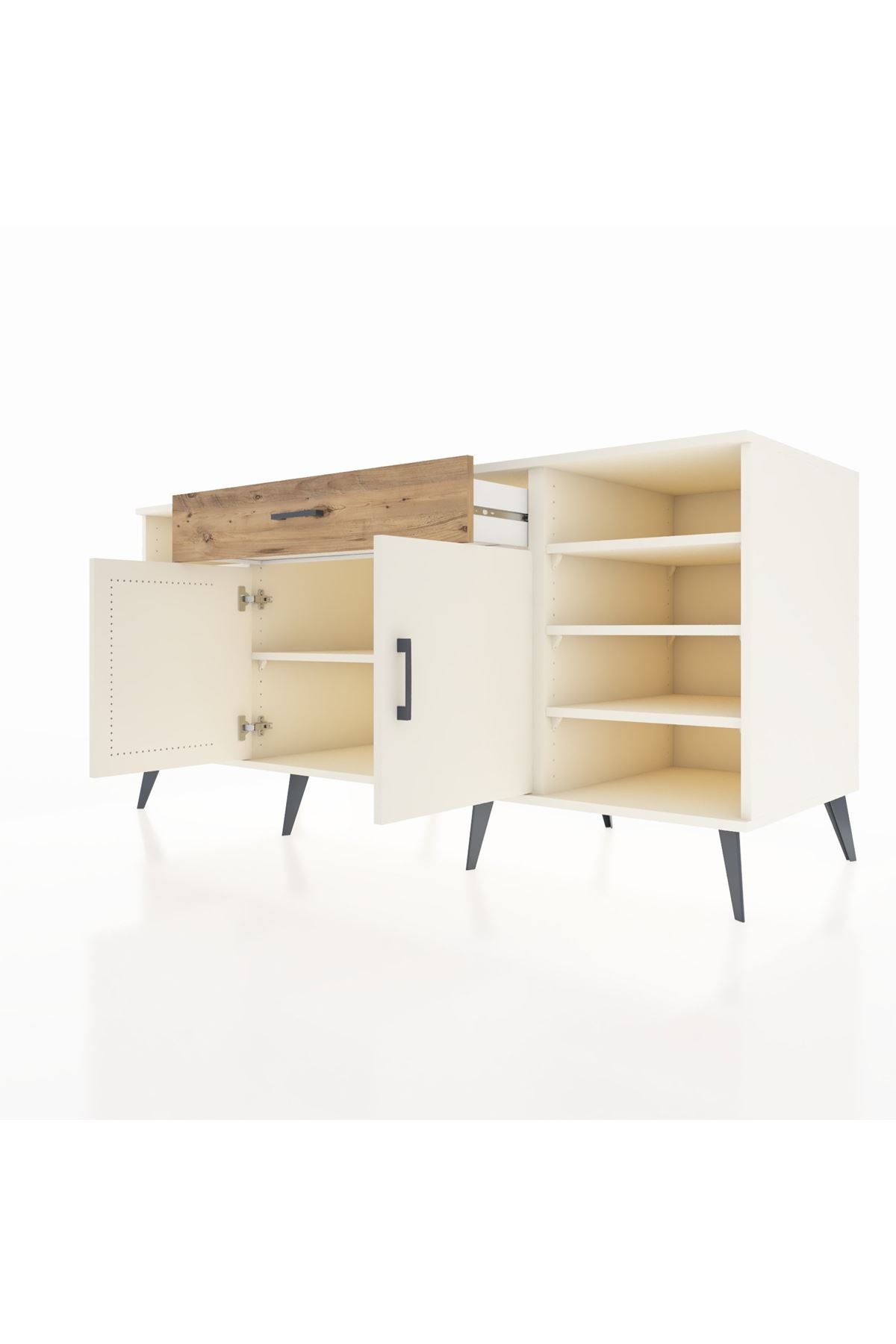 Kronos Konsol 7 Raflı Tek Çekmeceli 2 Kapaklı 176x59x83 - S610M043V06C