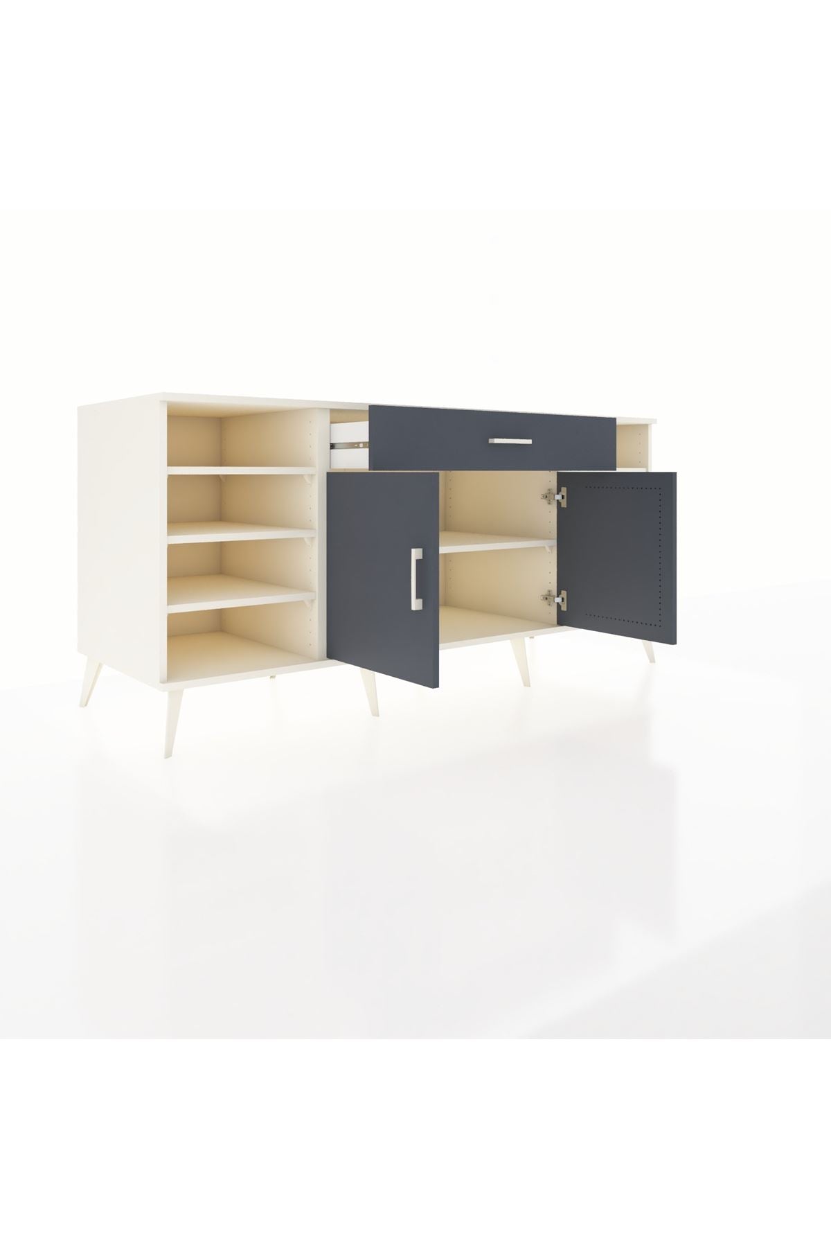 Kronos Konsol 7 Raflı Tek Çekmeceli 2 Kapaklı 176x59x83 - S610M043V08C