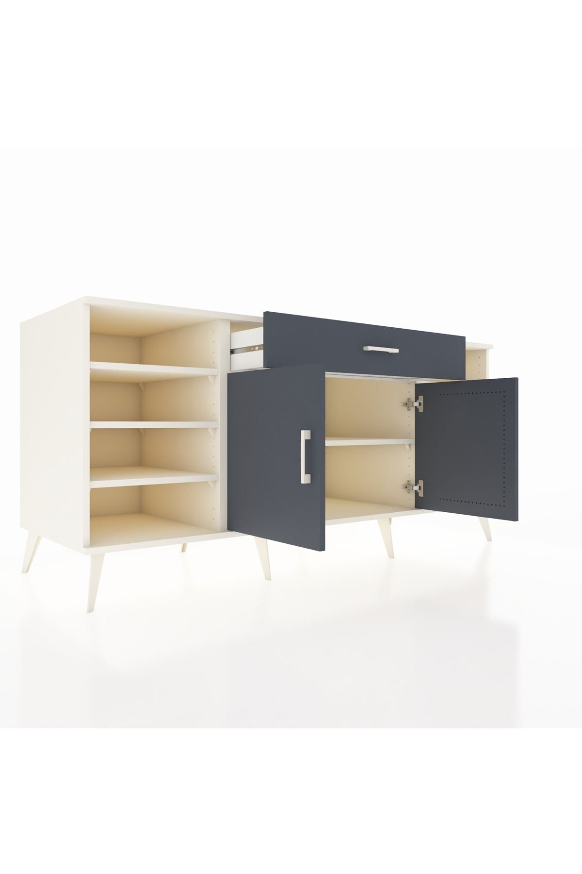 Kronos Konsol 7 Raflı Tek Çekmeceli 2 Kapaklı 176x59x83 - S610M043V08C