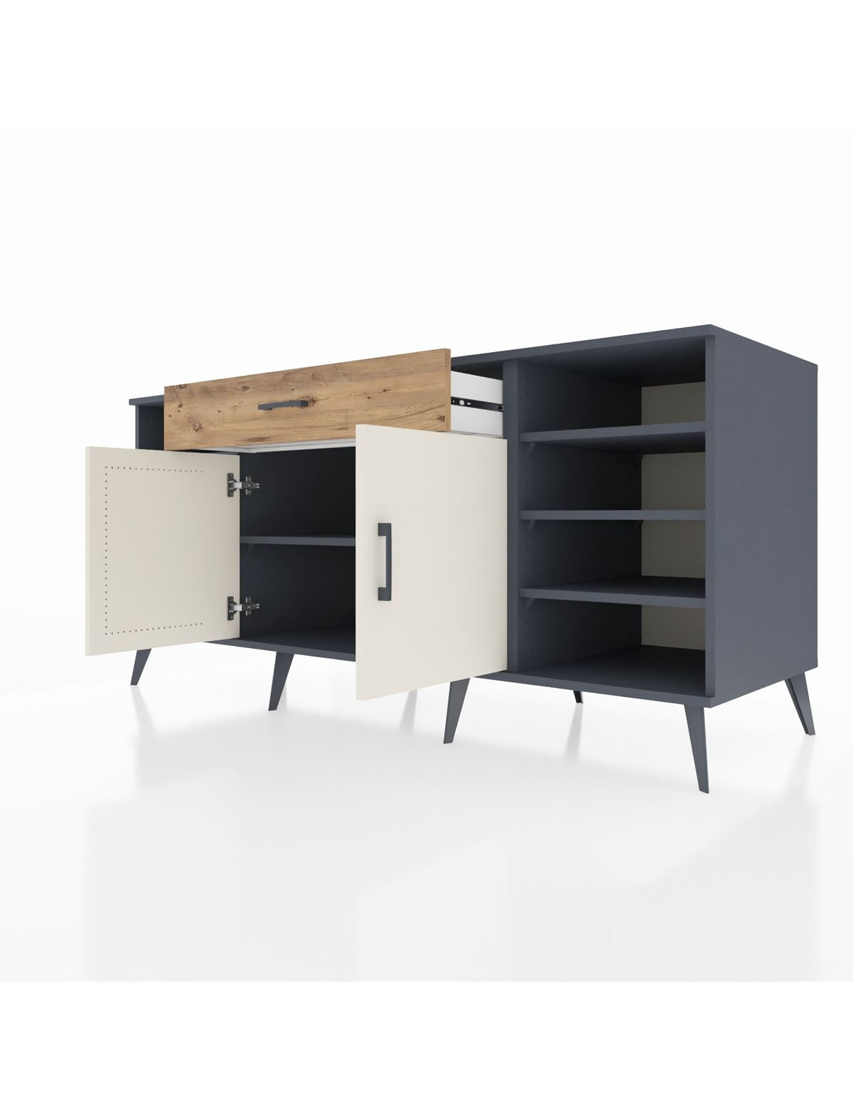 Kronos Konsol 7 Raflı Tek Çekmeceli 2 Kapaklı 176x59x83 - S610M043V15C