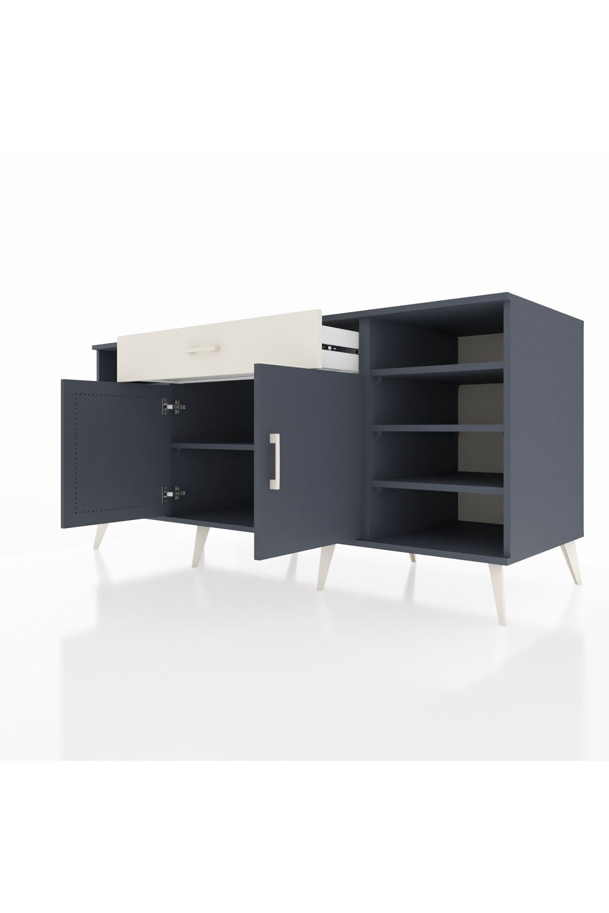Kronos Konsol 7 Raflı Tek Çekmeceli 2 Kapaklı 176x59x83 - S610M043V16C