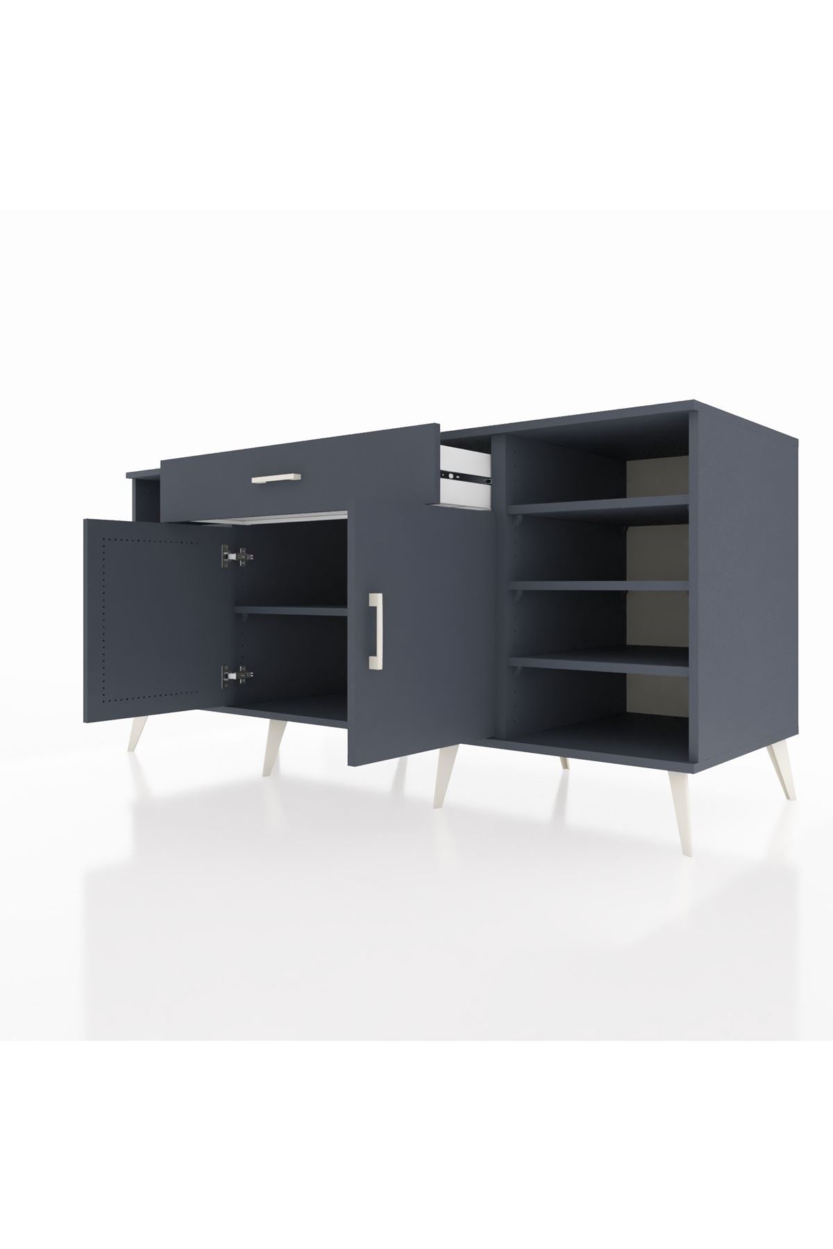 Kronos Konsol 7 Raflı Tek Çekmeceli 2 Kapaklı 176x59x83 - S610M043V17C