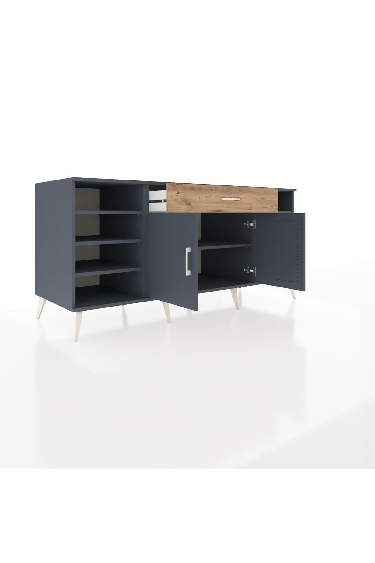 Kronos Konsol 7 Raflı Tek Çekmeceli 2 Kapaklı 176x59x83 - S610M043V18C