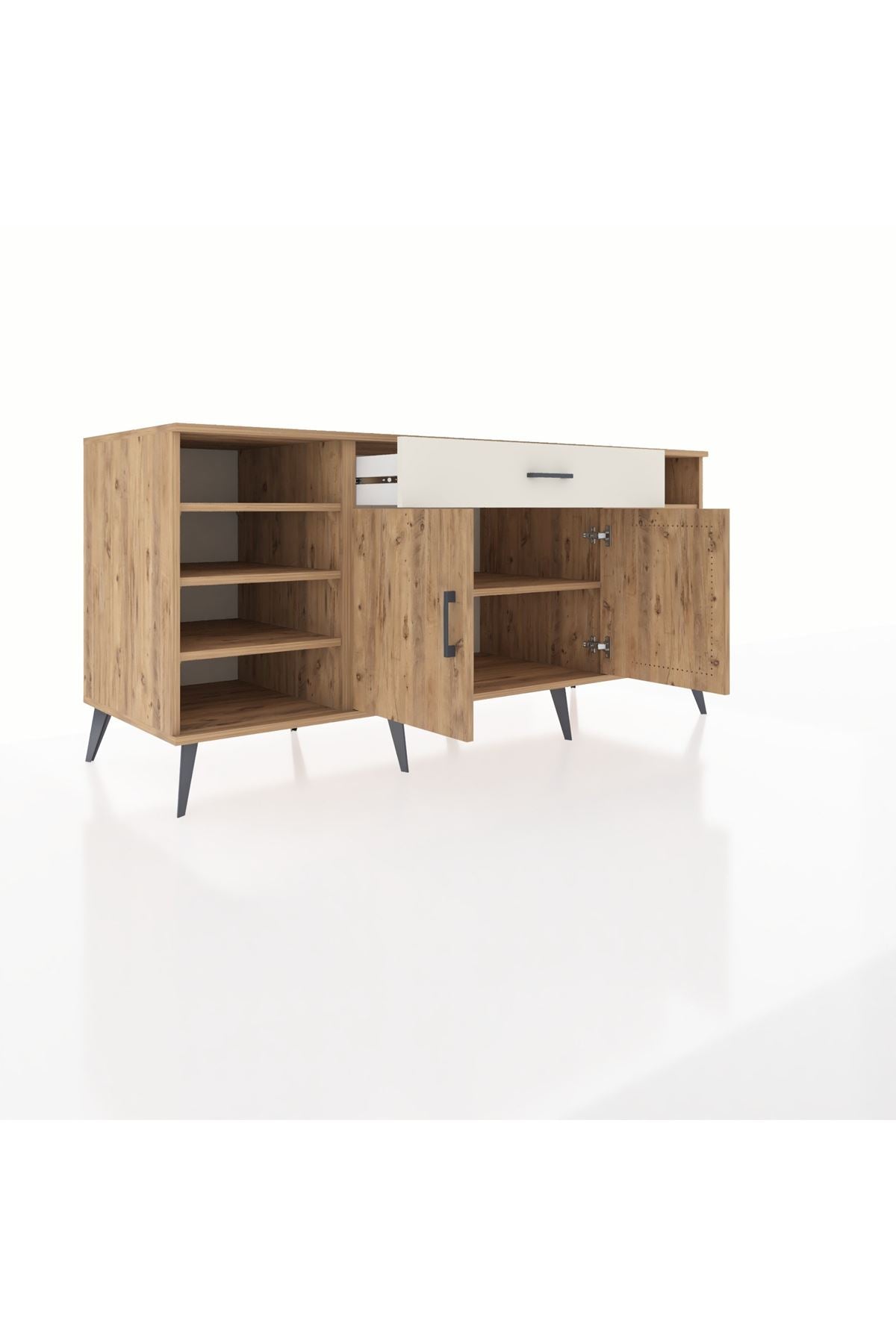 Kronos Konsol 7 Raflı Tek Çekmeceli 2 Kapaklı 176x59x83 - S610M043V19C