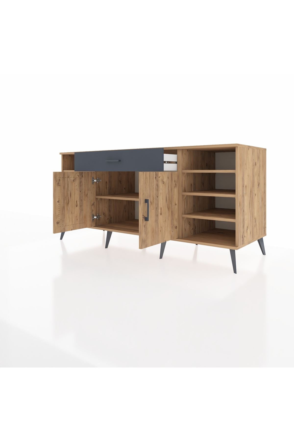 Kronos Konsol 7 Raflı Tek Çekmeceli 2 Kapaklı 176x59x83 - S610M043V20C
