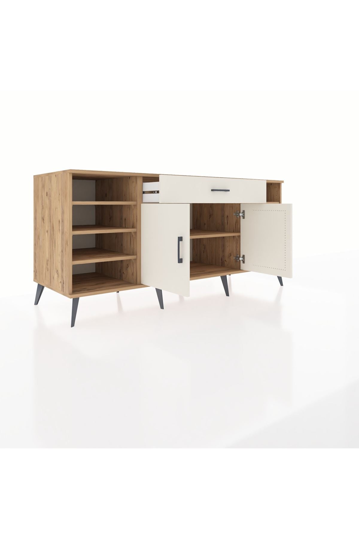 Kronos Konsol 7 Raflı Tek Çekmeceli 2 Kapaklı 176x59x83 - S610M043V22C